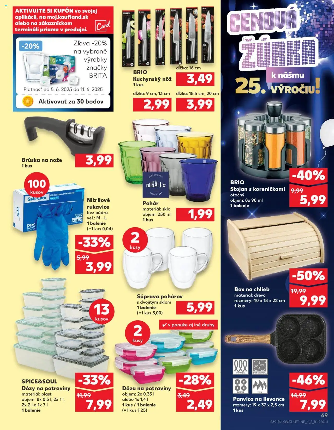 Nové Kaufland akcie – leták je platný od 05.06.2025 | Strana: 69 | Produkty: Indukcia, Chlieb, Rukavice