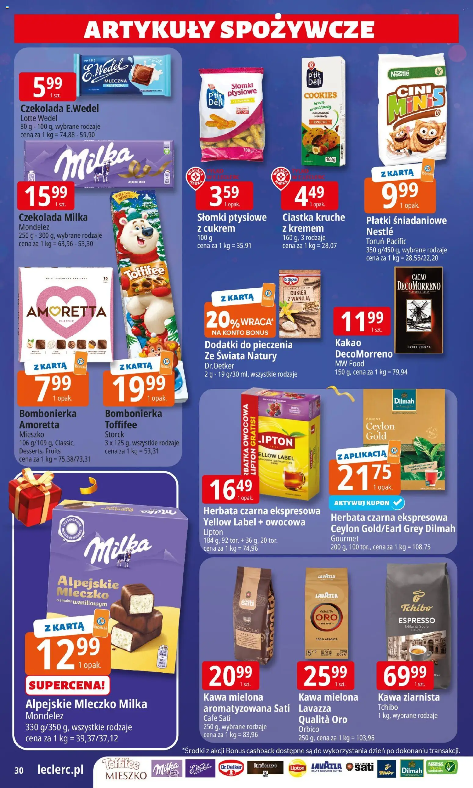 E.Leclerc Gazetka - Wrocław prezenty od 02.12.2025 | Strona: 30 | Produkty: Kakao, Lavazza, Słomki, Krem