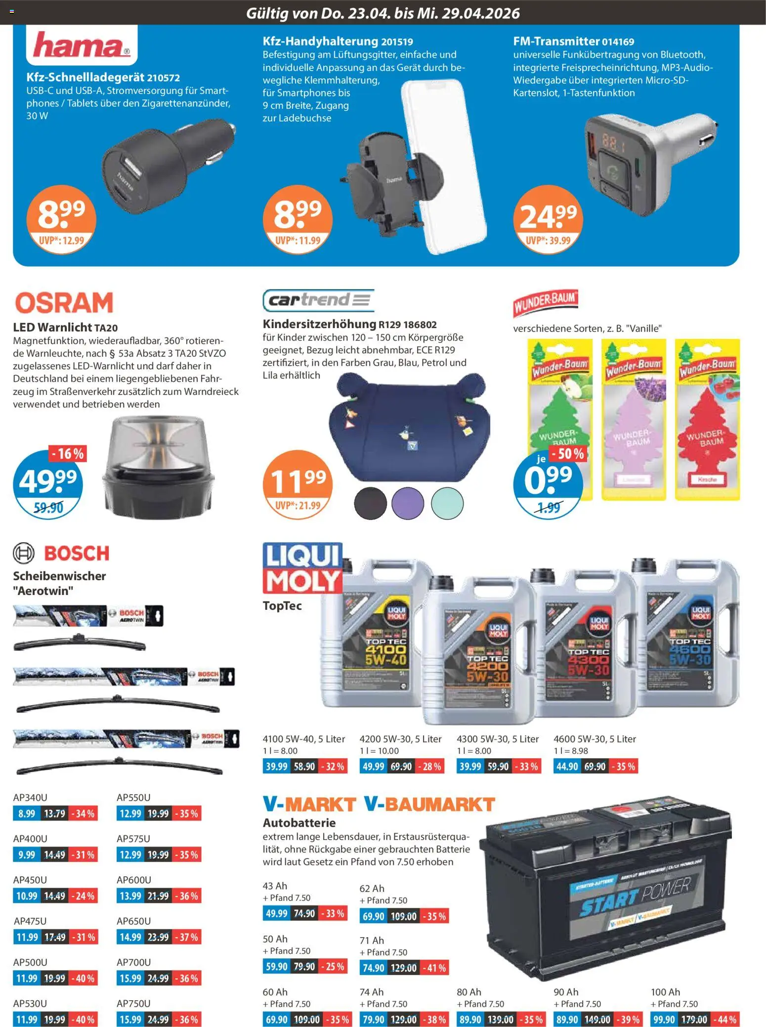 V-Markt Schwaben / Oberbayern – gültig ab 23.04.2026 | Seite: 20 | Produkte: Top, Bosch, Batterie, Smartphones