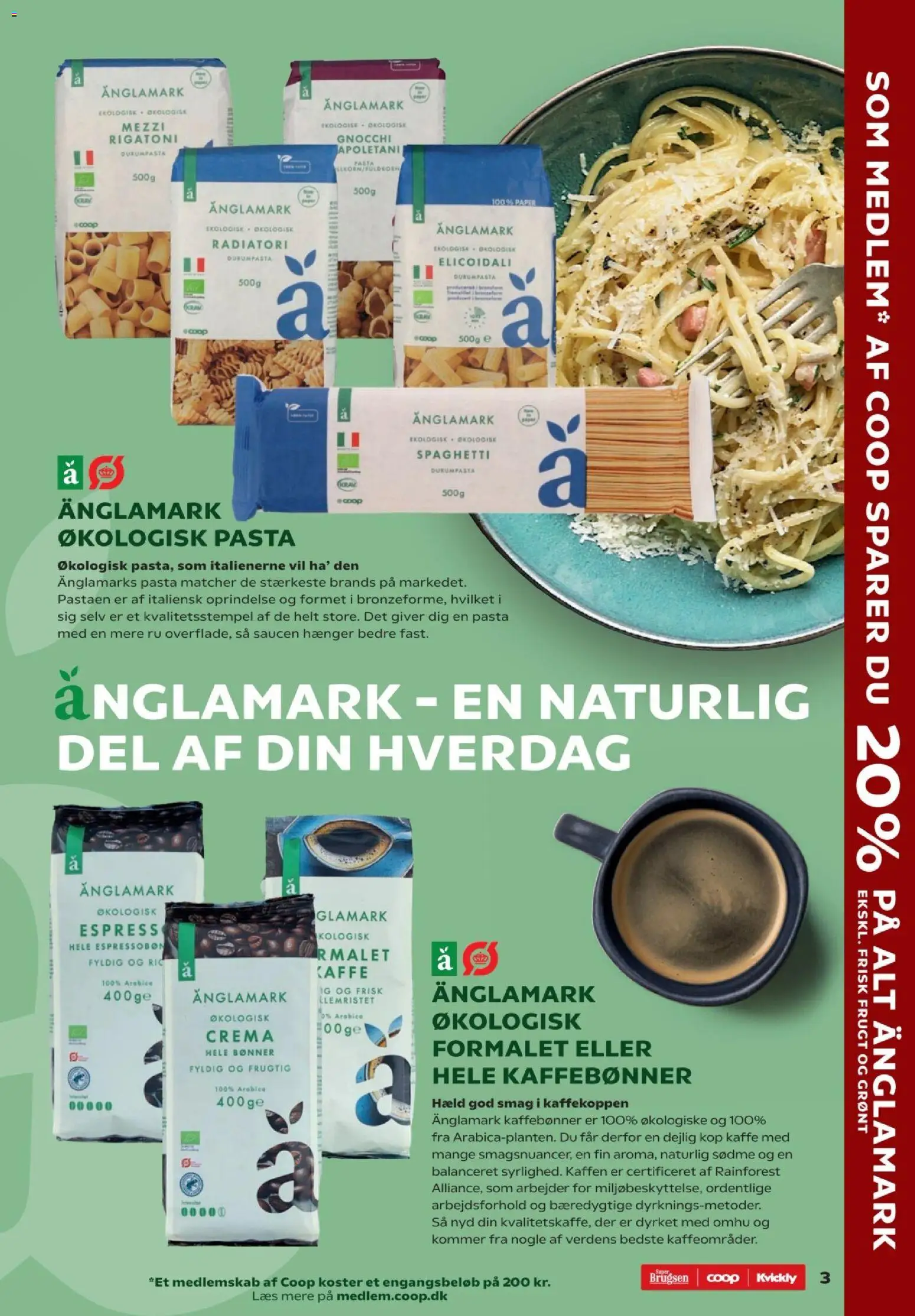 Kvickly tilbudsavis – gyldig fra 20.02.2026 | Side: 3 | Produkter: Kaffe, Spaghetti, Pasta, Søm