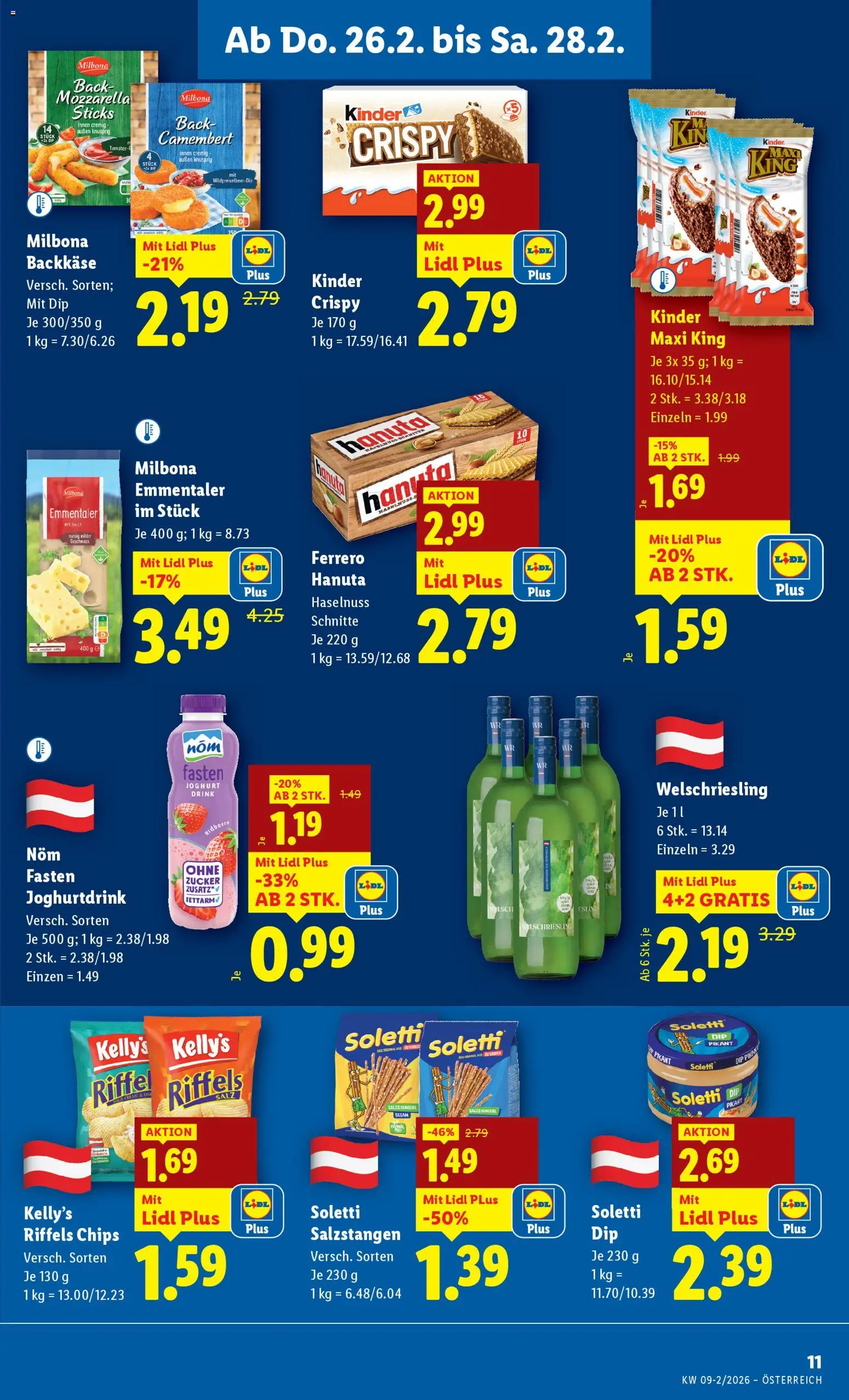 Lidl Flugblatt - Oberpullendorf, Güssing, Oberwart gültig ab 26.02.2026 | Seite: 13 | Produkte: Chips, Zucker, Joghurt