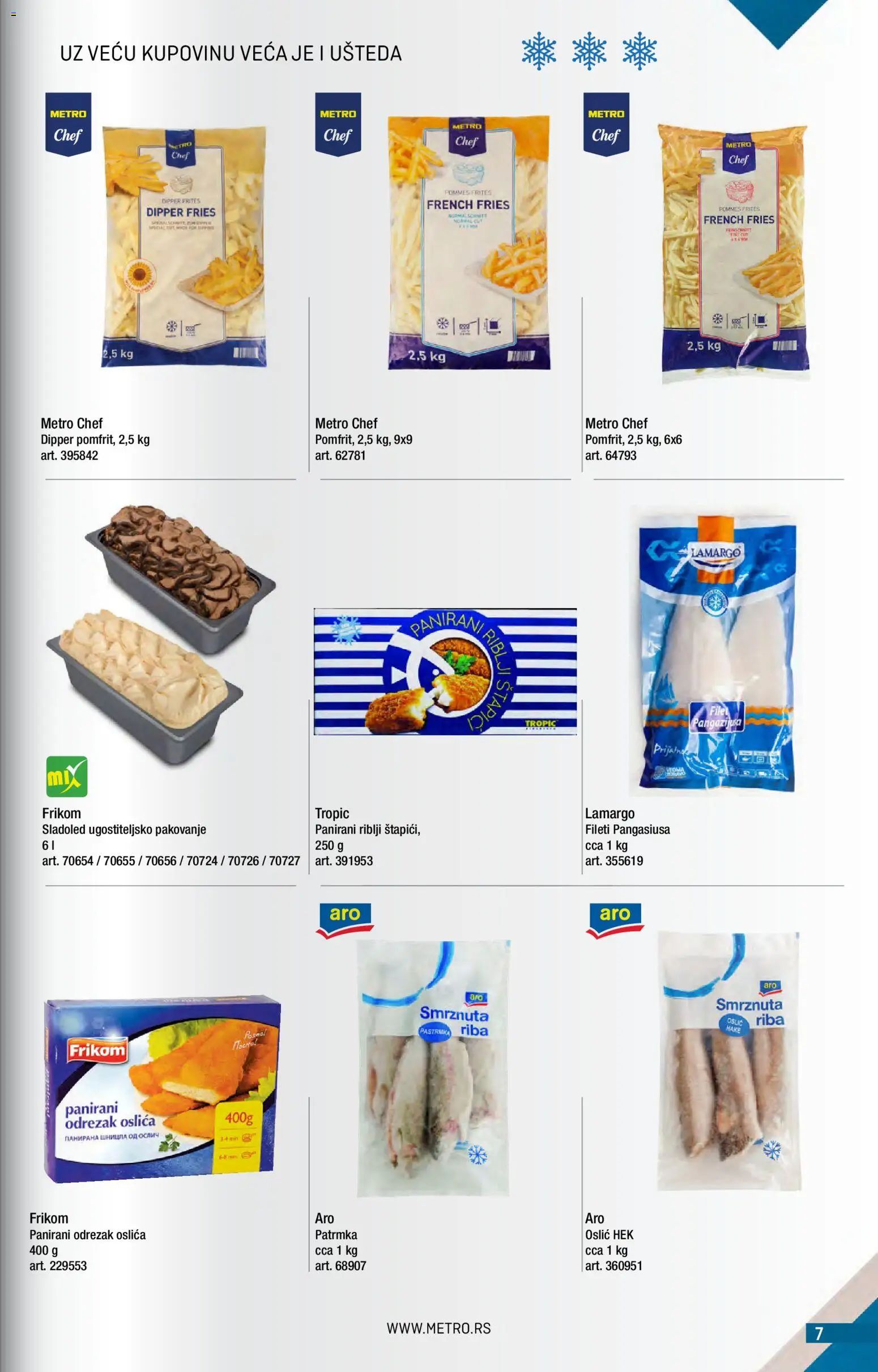 Metro katalog - važi od 01.05.2026 | Strana: 7 | Proizvode: Pastrmka, Sladoled, Oslić, Pakovanje