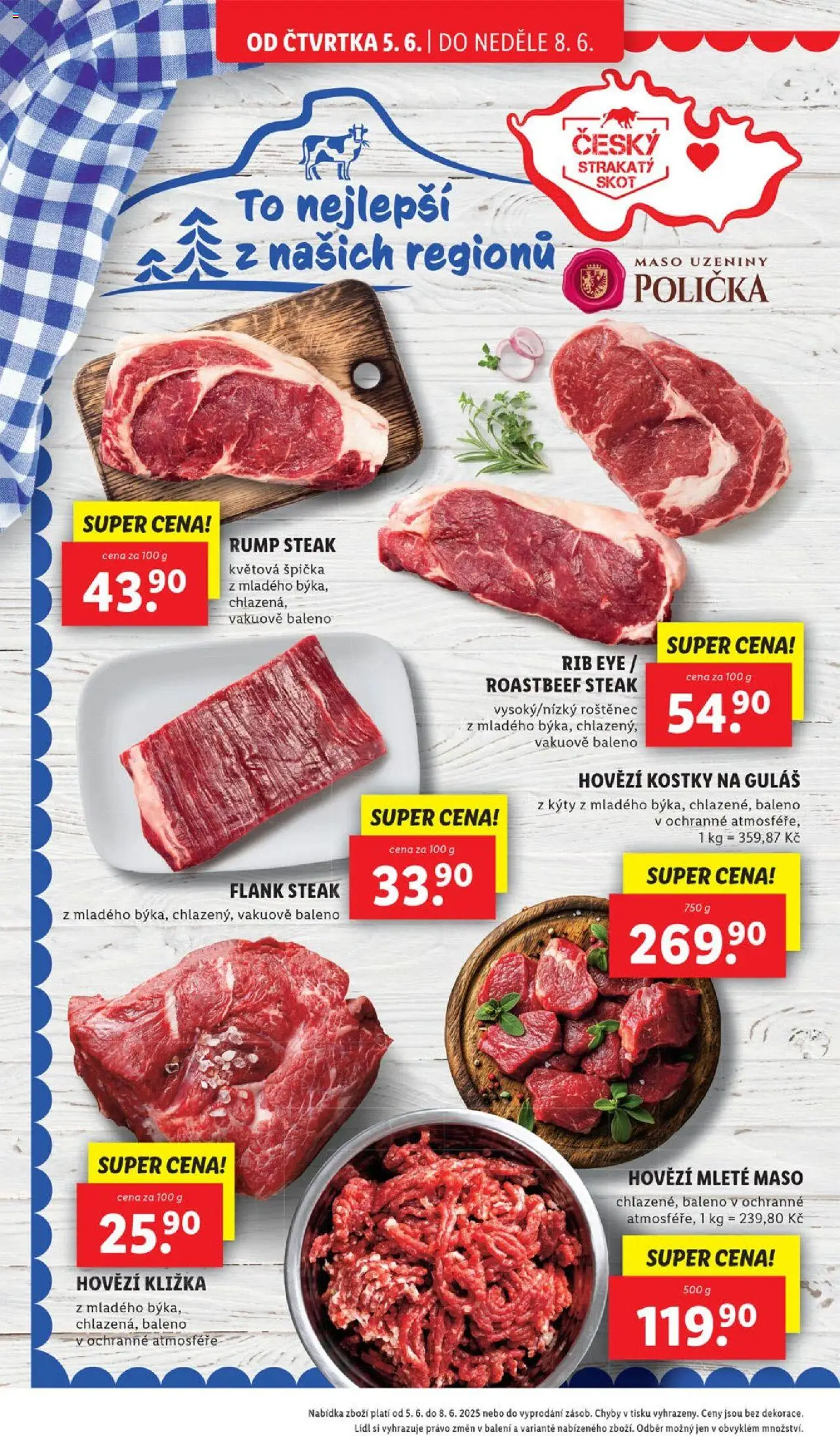 Lidl leták od 05.06.2025 | Strana: 12 | Produkty: Polička, Steak, Uzeniny, Maso