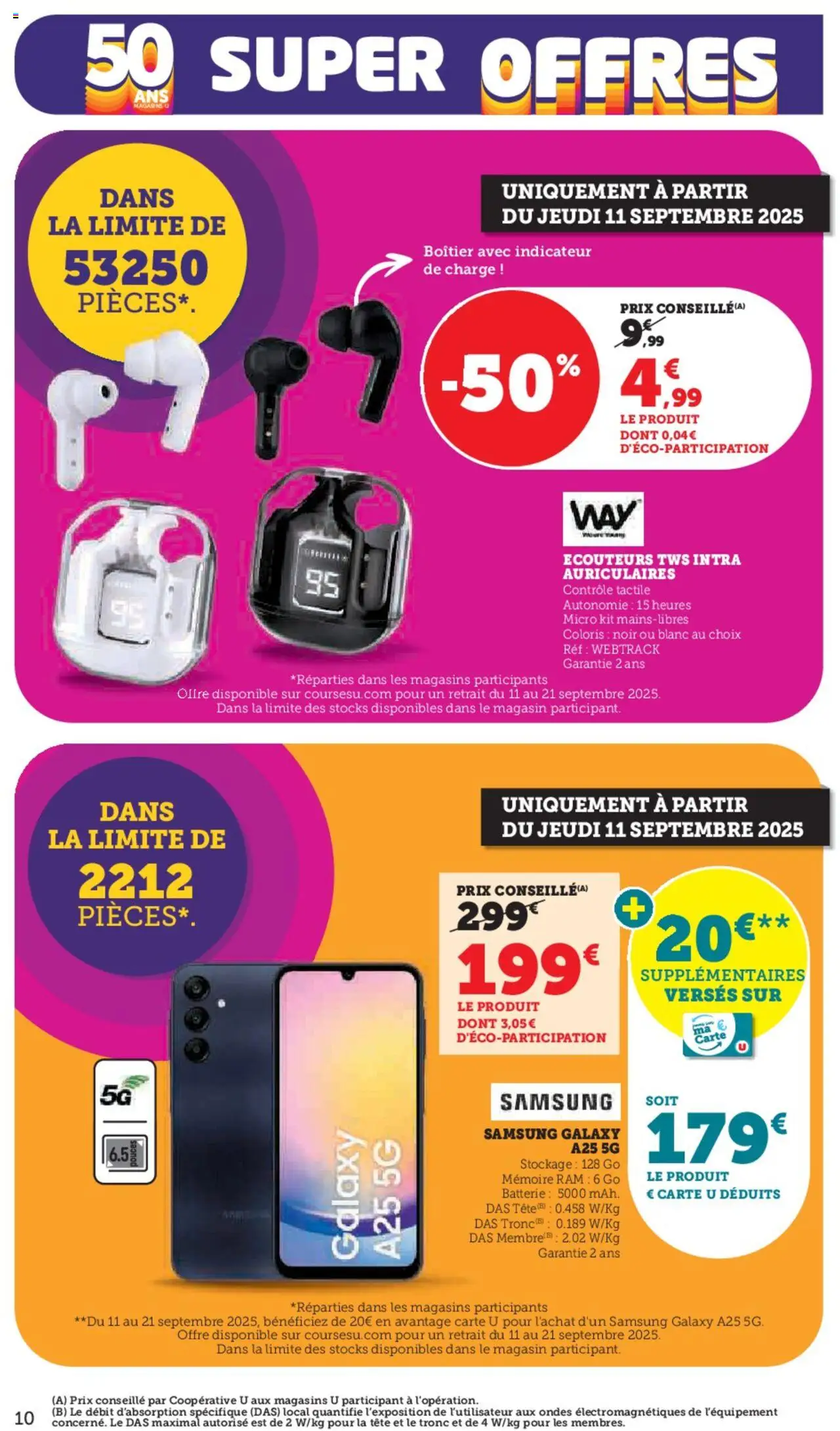  | Page: 10 | Produits: Écouteurs, Batterie, Mémoire RAM