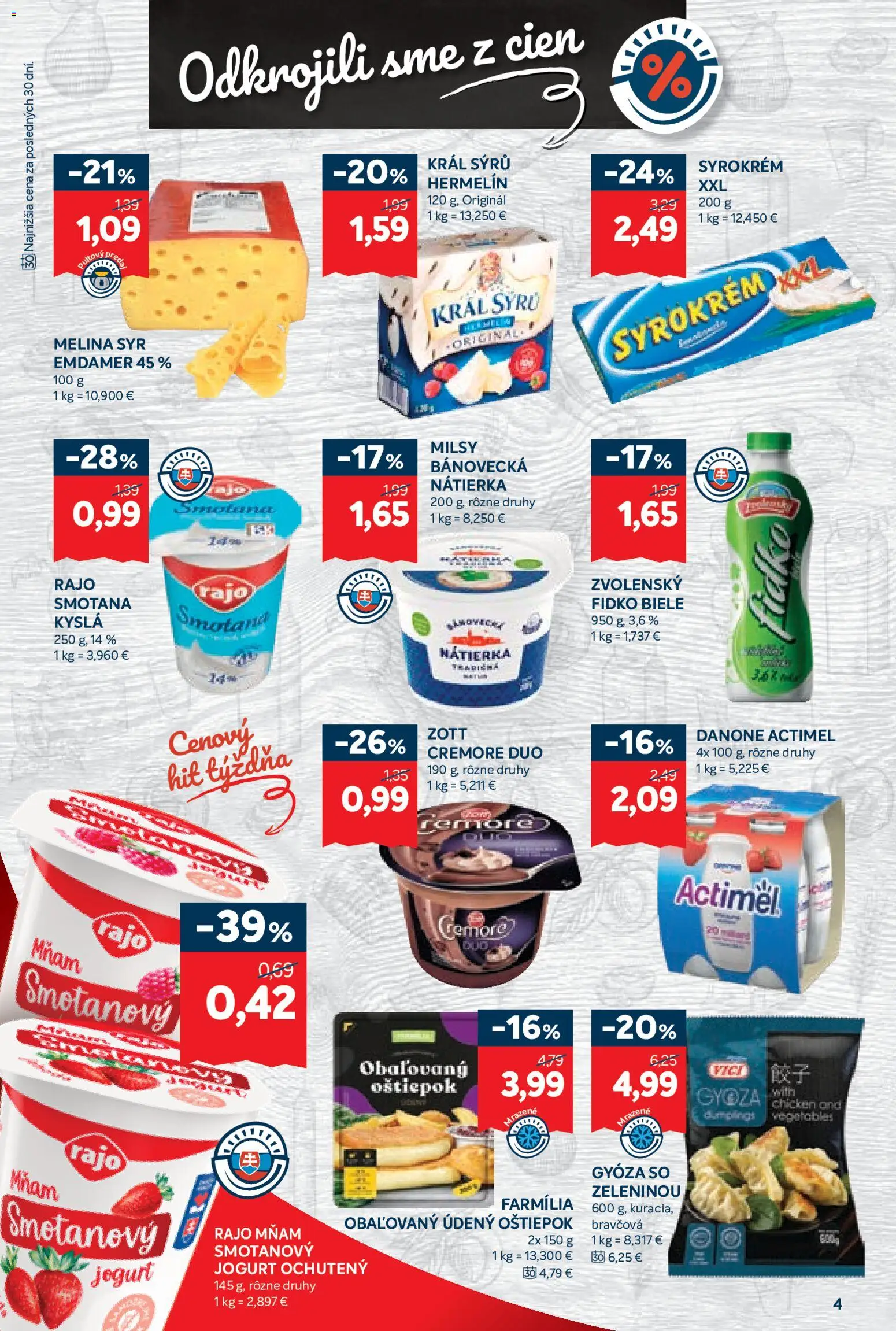 Nové Kraj akcie – leták je platný od 19.02.2026 | Strana: 6 | Produkty: Syr, Jogurt, Smotana, Actimel