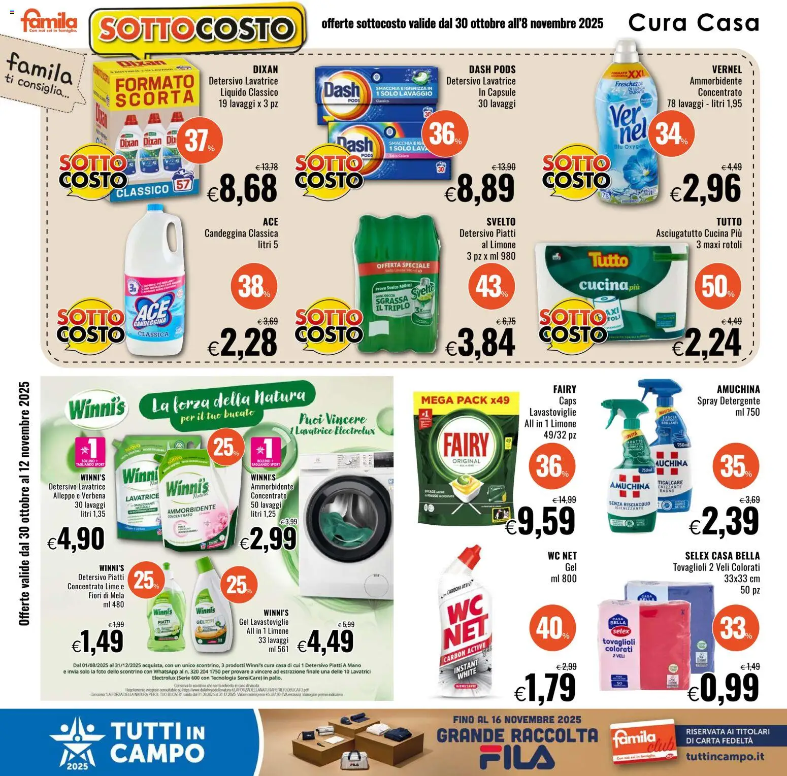 Volantino Famila del 30.10.2025 | Pagina: 10 | Prodotti: Ammorbidente, Limone, Lime, Lavatrice