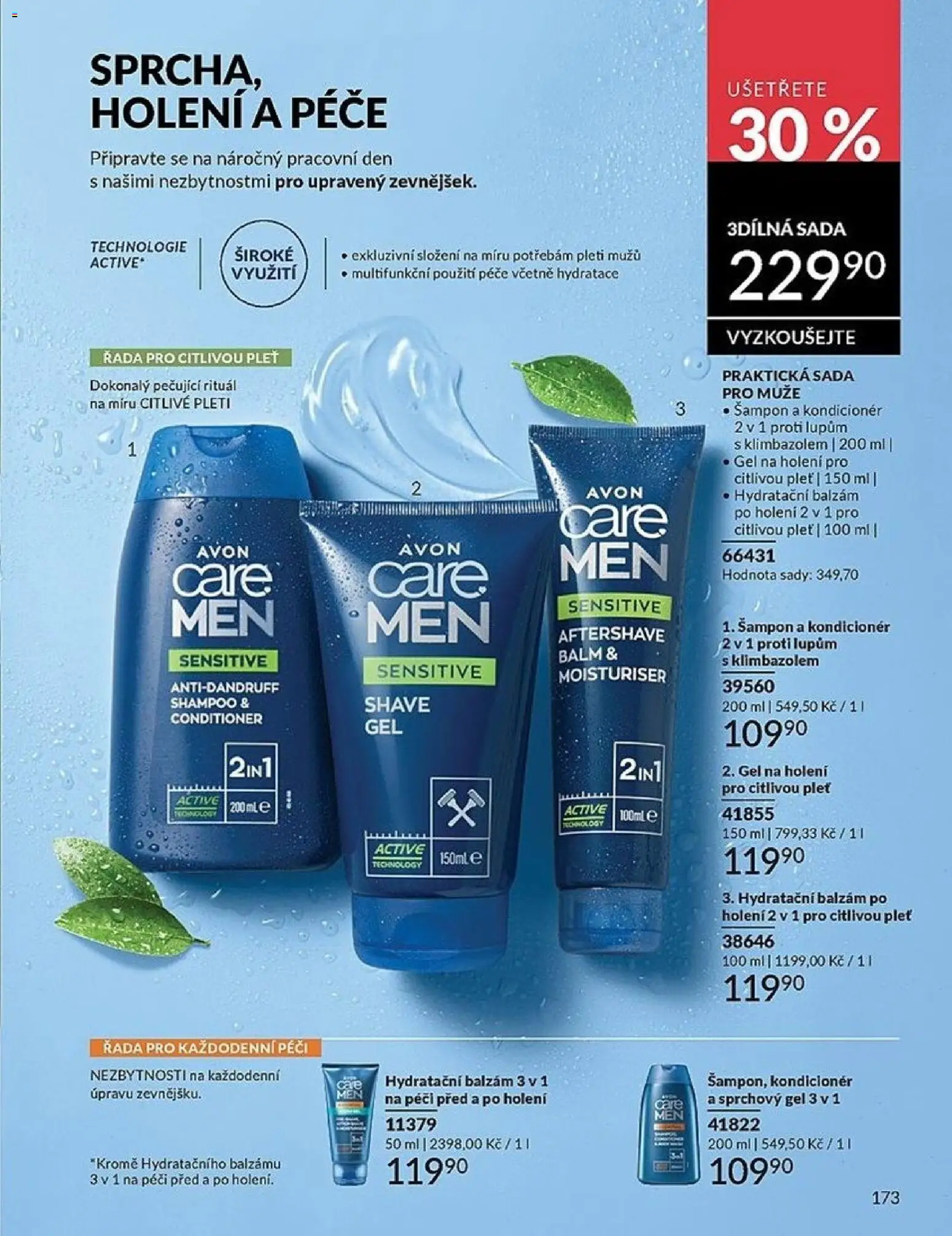 Avon katalog 1/2026 od 01.01.2026 | Strana: 173 | Produkty: Sprchový gel, Gel na holení, Šampon, Kondicionér