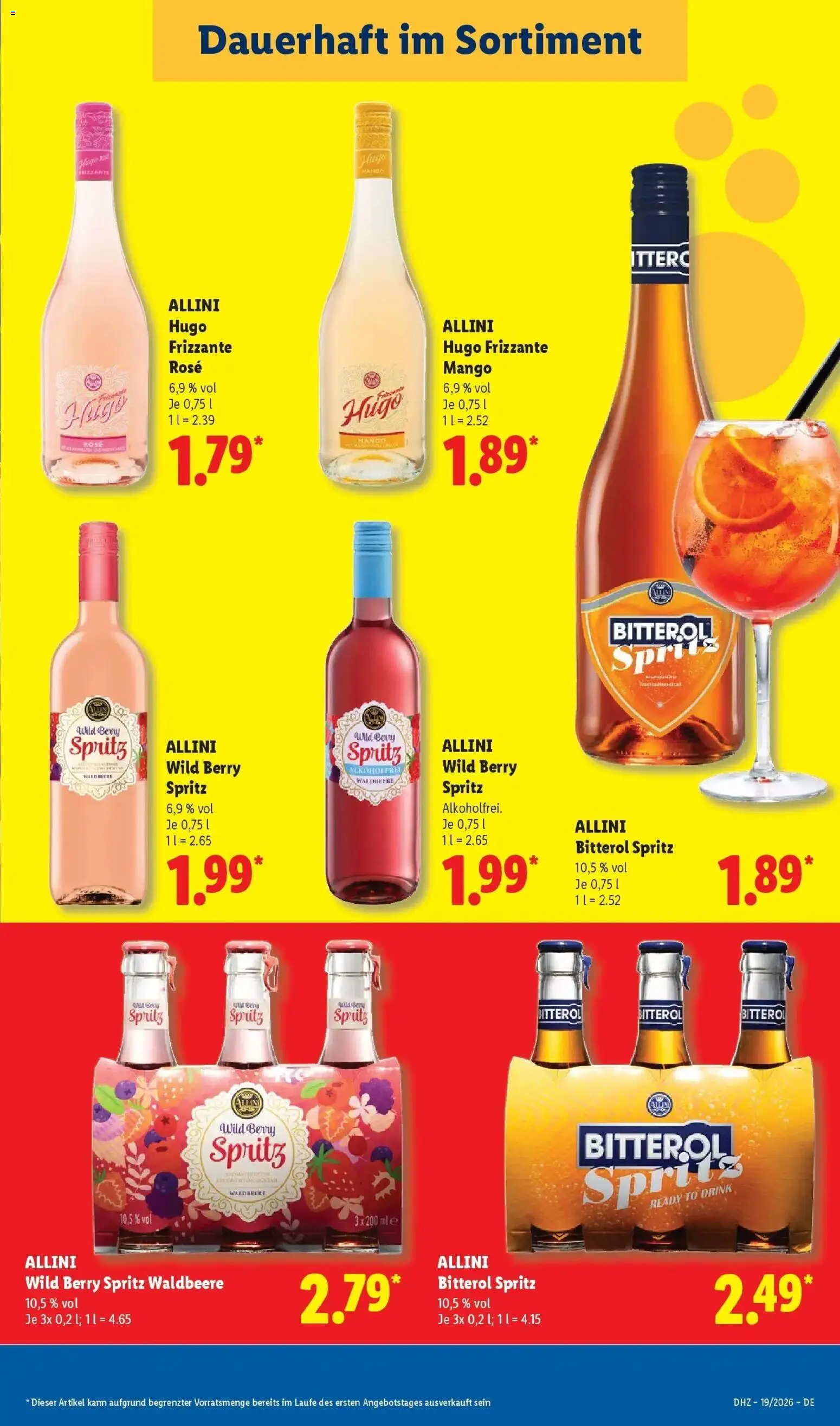 Lidl Německo leták od 04.05.2026 | Strana: 25 | Produkty: Frizzante, Spritz, Frizzante Hugo, Hugo Frizzante