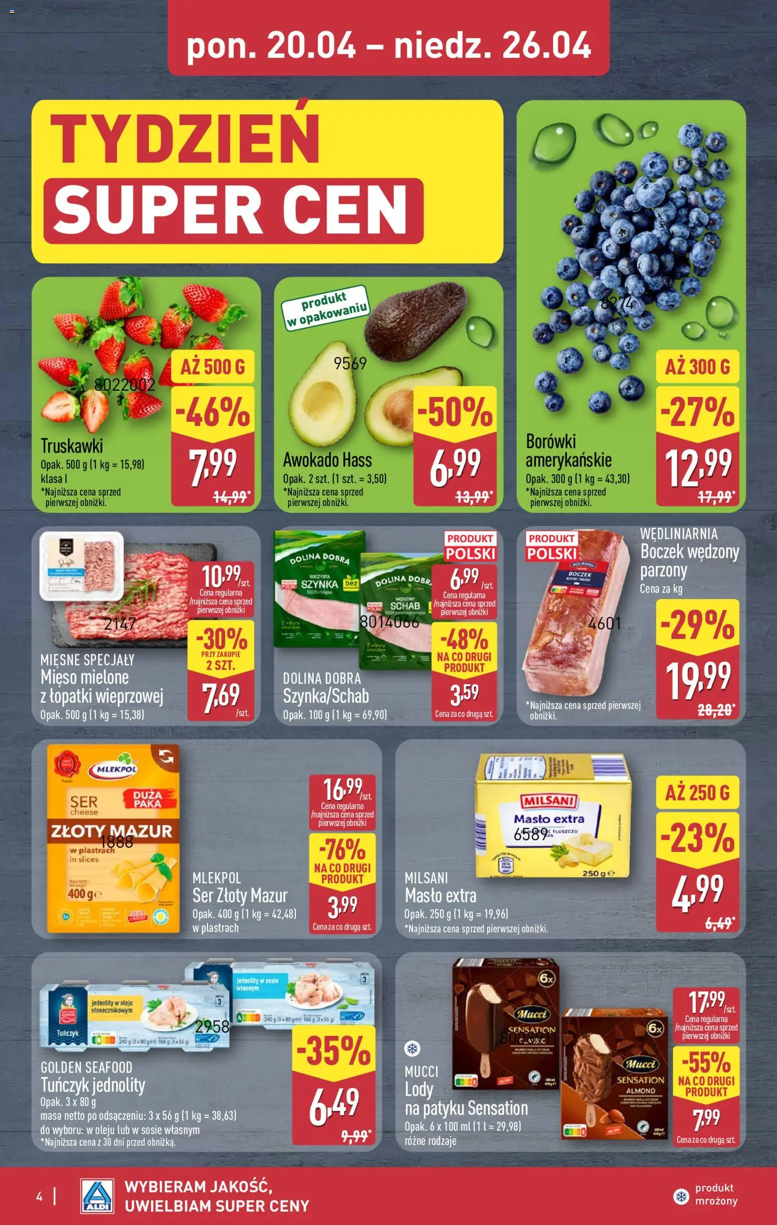 Aldi Polsko leták - Oferta weekendowa od 23.04.2026 | Strana: 4 | Produkty: Máslo