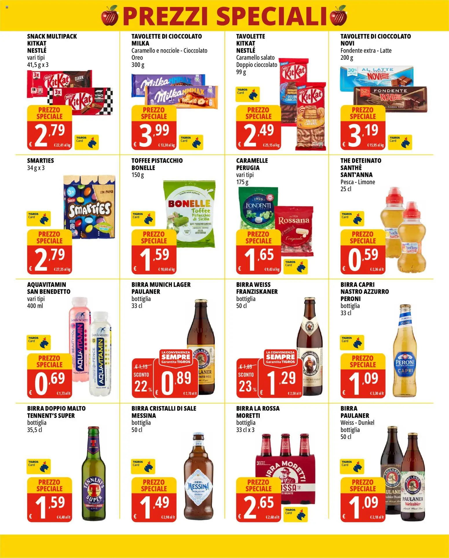 Volantino Tigros del 10.03.2026 | Pagina: 6 | Prodotti: Caramelle, Sale, Limone, Pesca