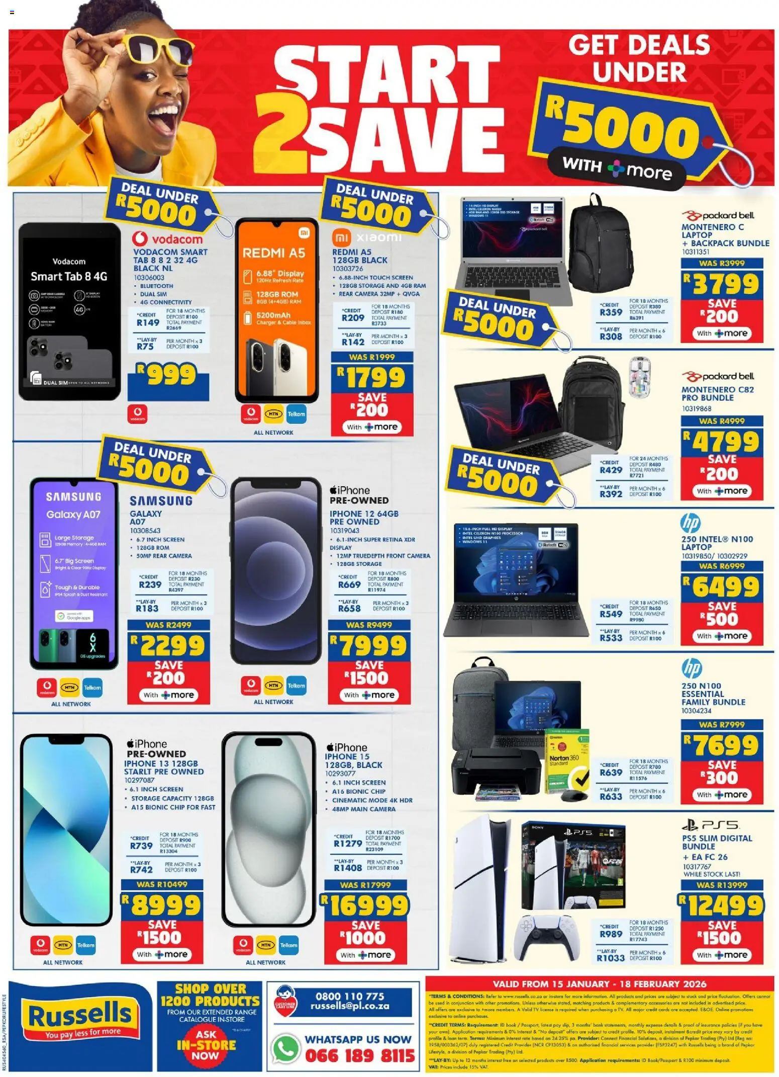 New Russells catalogue – valid from 15.01.2026 | Page: 12 | Products: Sim, Backpack, Cable, Stock