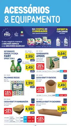 Pré-visualização Makro folheto válido de 17.02.2026 | Página: 16 | Produtos: Bandeja, Guardanapos, Detergente, Caixa