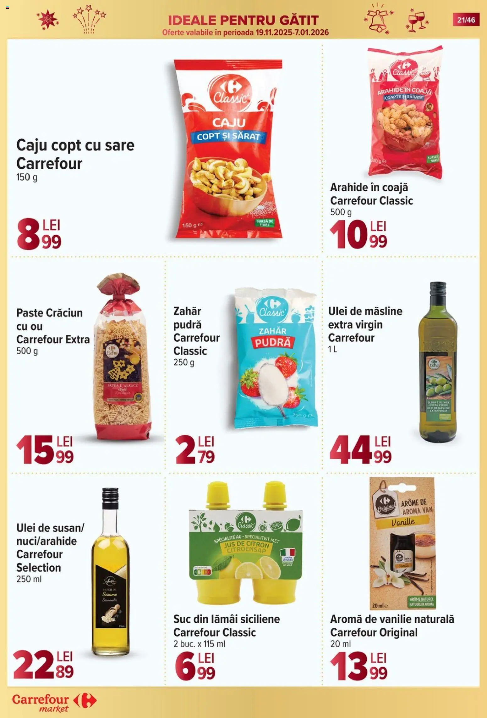 Noul catalog Carrefour – valabil de la 19.11.2025 | Pagină: 21 | Produse: Ulei, Suc, Paste, Zahăr