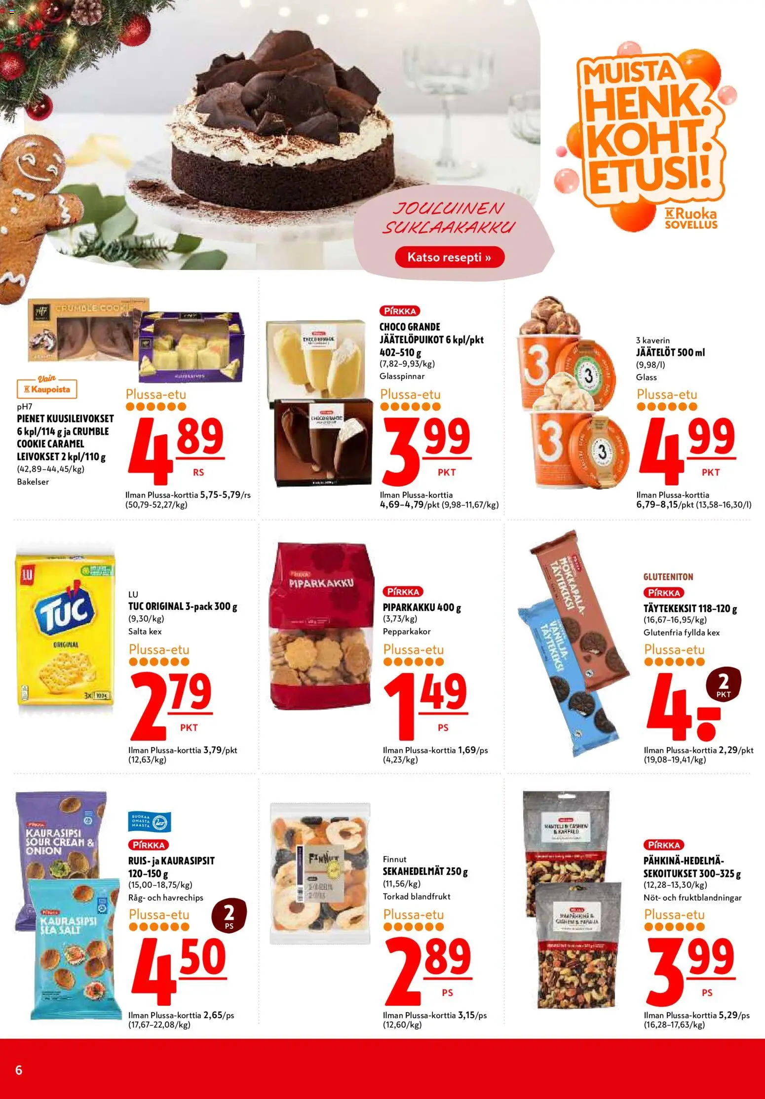 K-Citymarket tarjoukset – voimassa 15.12.2025 alkaen | Sivu: 6 | Tuotteet: Suklaakakku