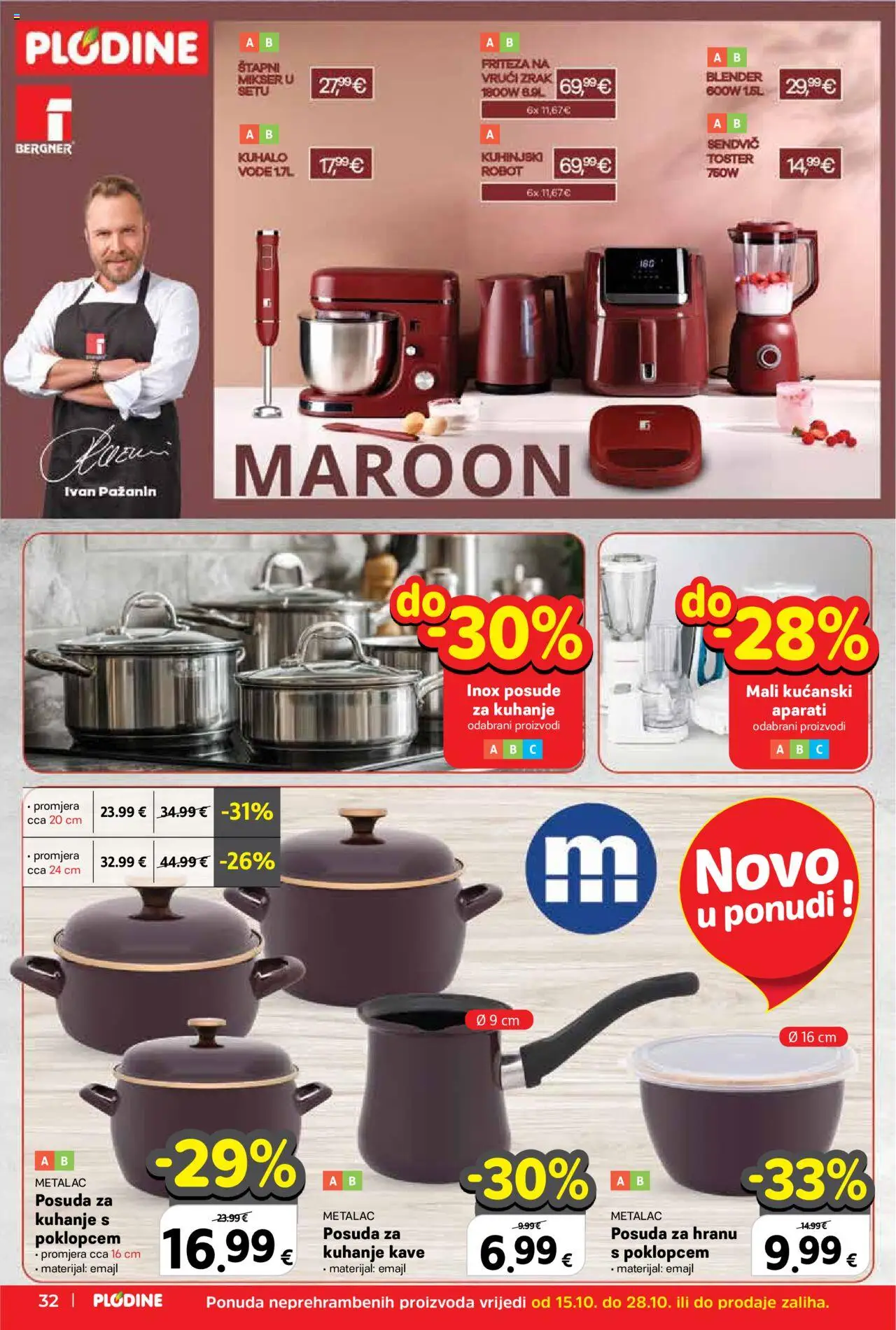 Plodine katalog | vrijedi od 15.10.2025 | Stranica: 34 | Proizvodi: Mikser, Robot, Friteza, Blender