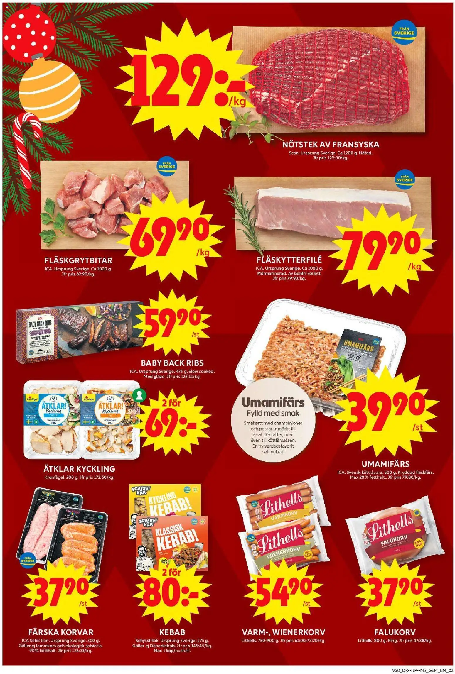 ICA Maxi reklamblad aktuell från 08.12.2025 | Sida: 4 | Produkter: Varmkorv, Galler, Falukorv, Fläskytterfilé