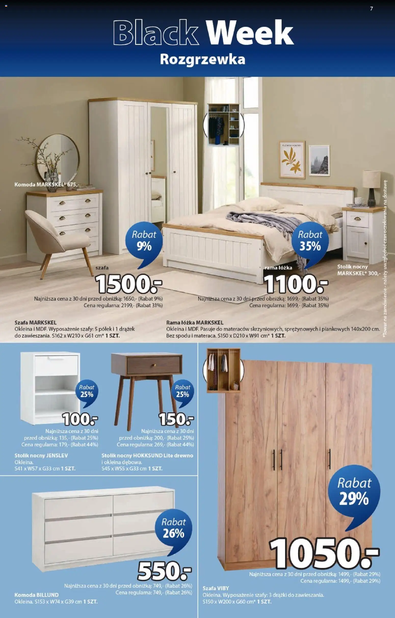 JYSK Black Friday od 12.11.2025 | Strona: 7 | Produkty: Szafa, Komoda, Stolik nocny
