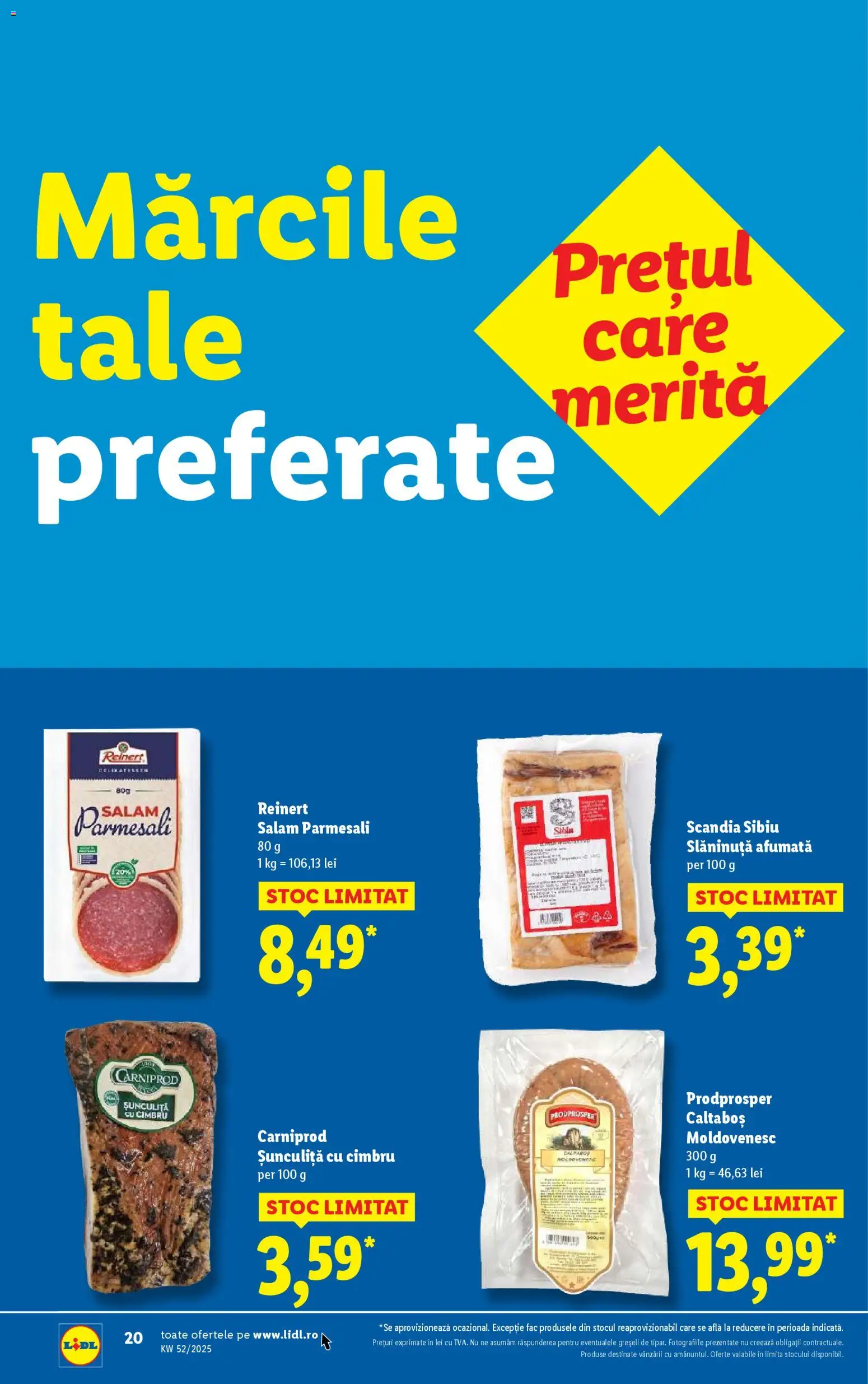 Noul catalog Lidl – valabil de la 22.12.2025 | Pagină: 20 | Produse: Bacon, Salam