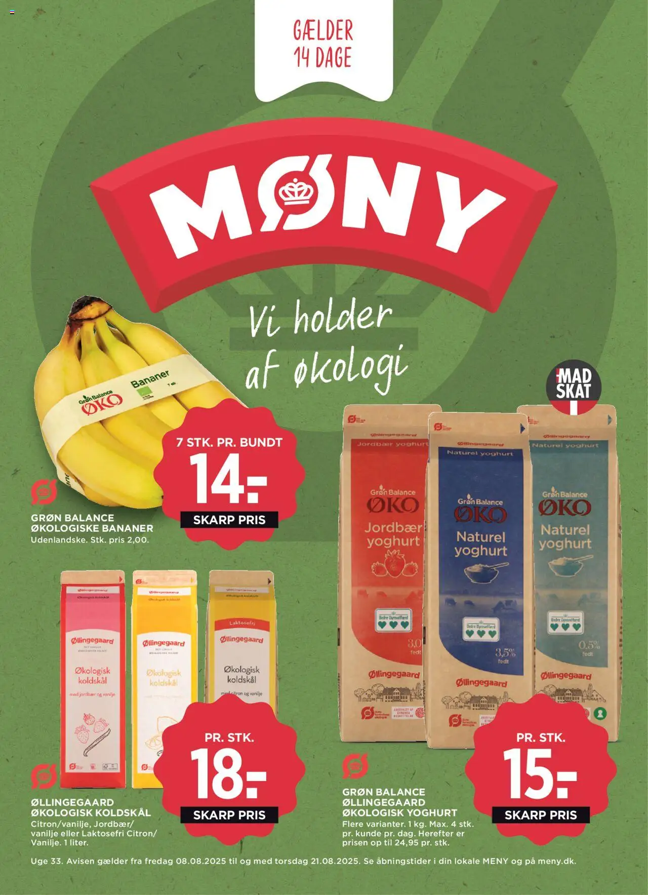 Meny Tilbudsavis gyldig fra 08.08.2025 | Side: 34 | Produkter: Yoghurt, Bananer, Jordbær, Koldskål
