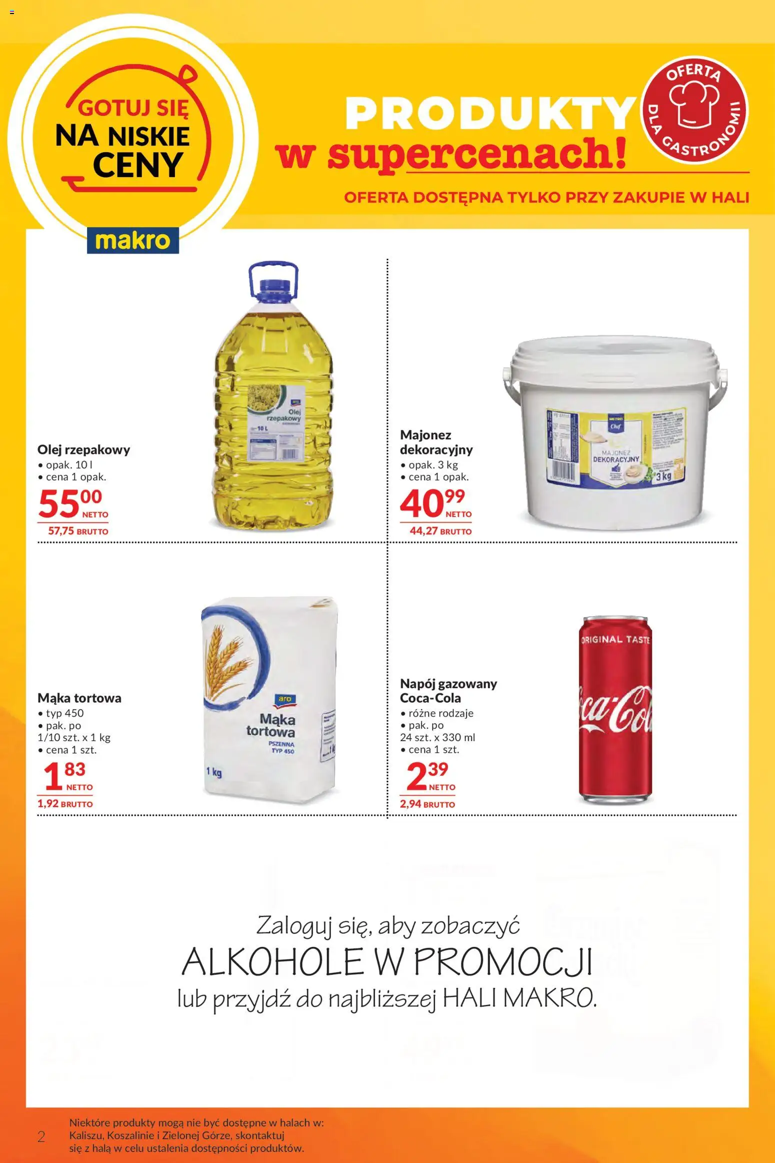 Makro Gazetka - Oferta dla gastronomii od 12.11.2025 | Strona: 2 | Produkty: Olej rzepakowy, Olej, Majonez