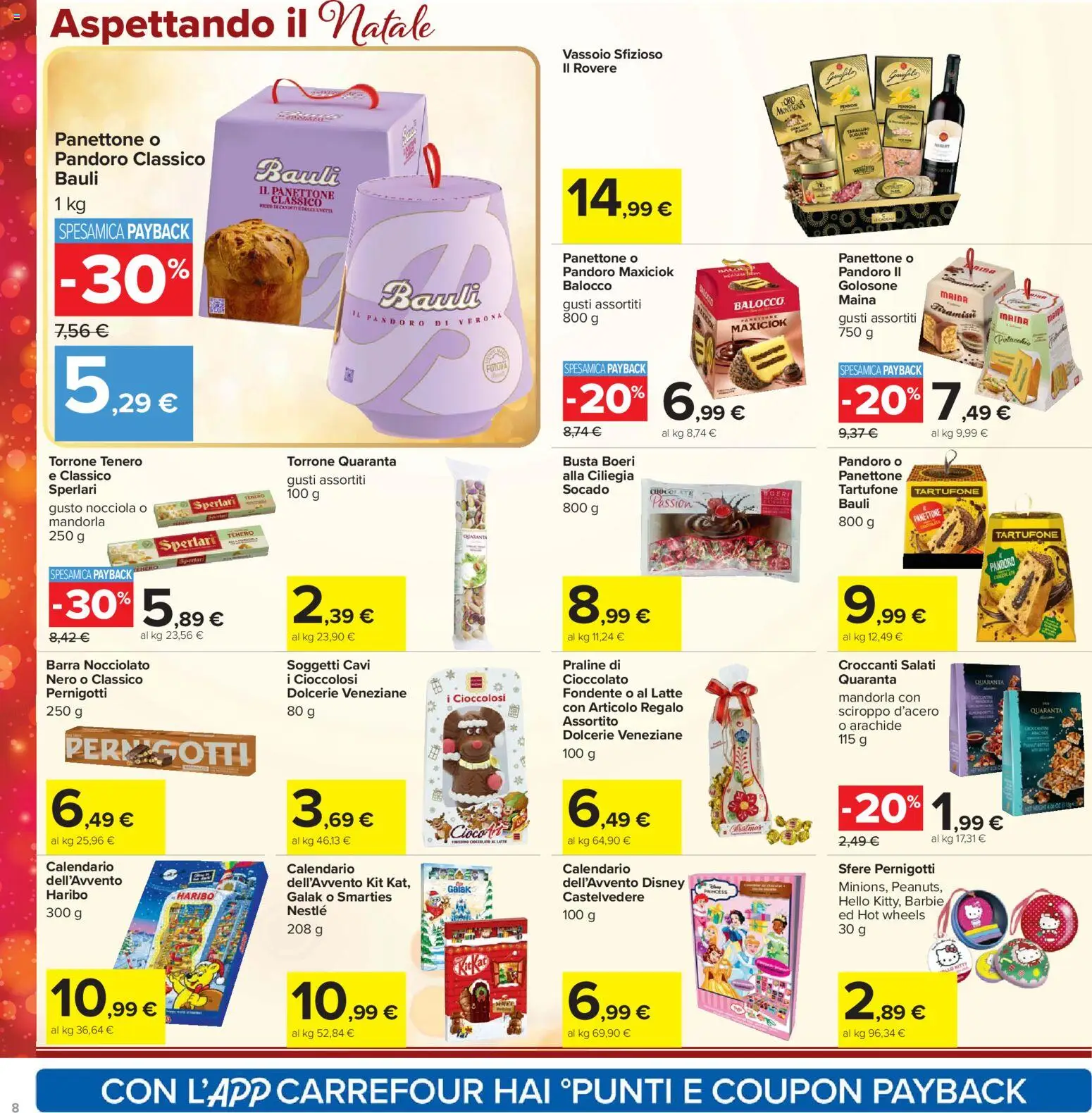 Volantino Carrefour del 17.11.2025 | Pagina: 8 | Prodotti: Cioccolato, Pandoro, Panettone, Vassoio