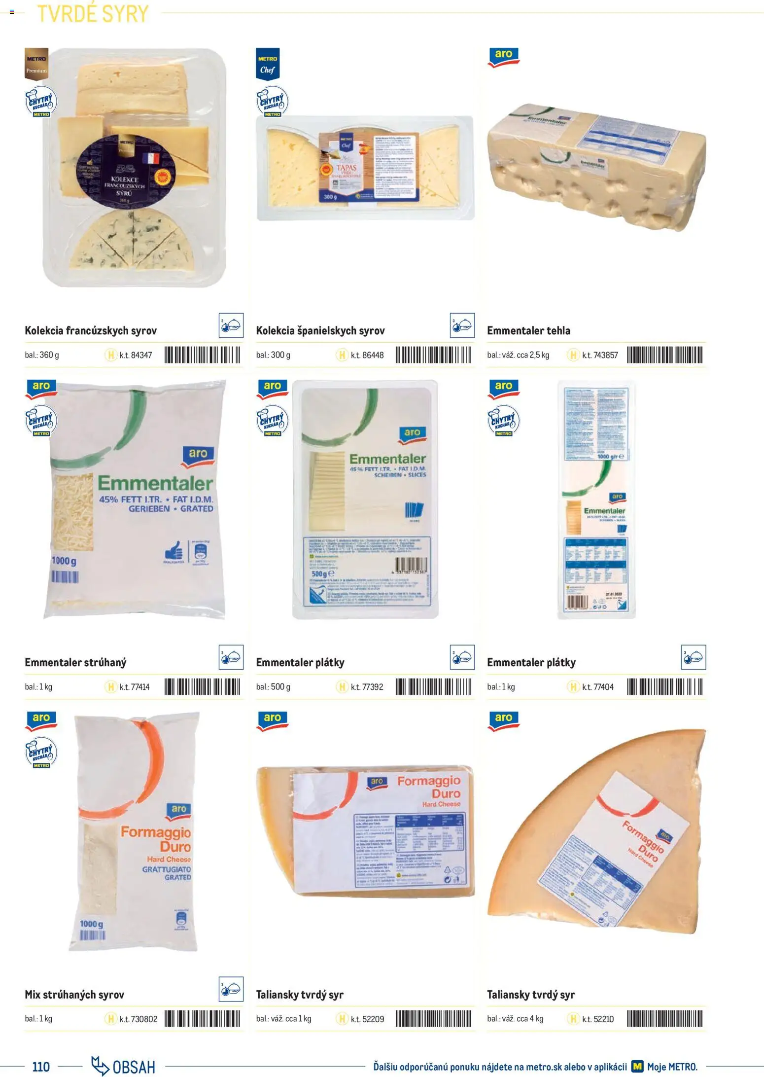 Nové Metro akcie – leták je platný od 01.01.2025 | Strana: 110 | Produkty: Syr