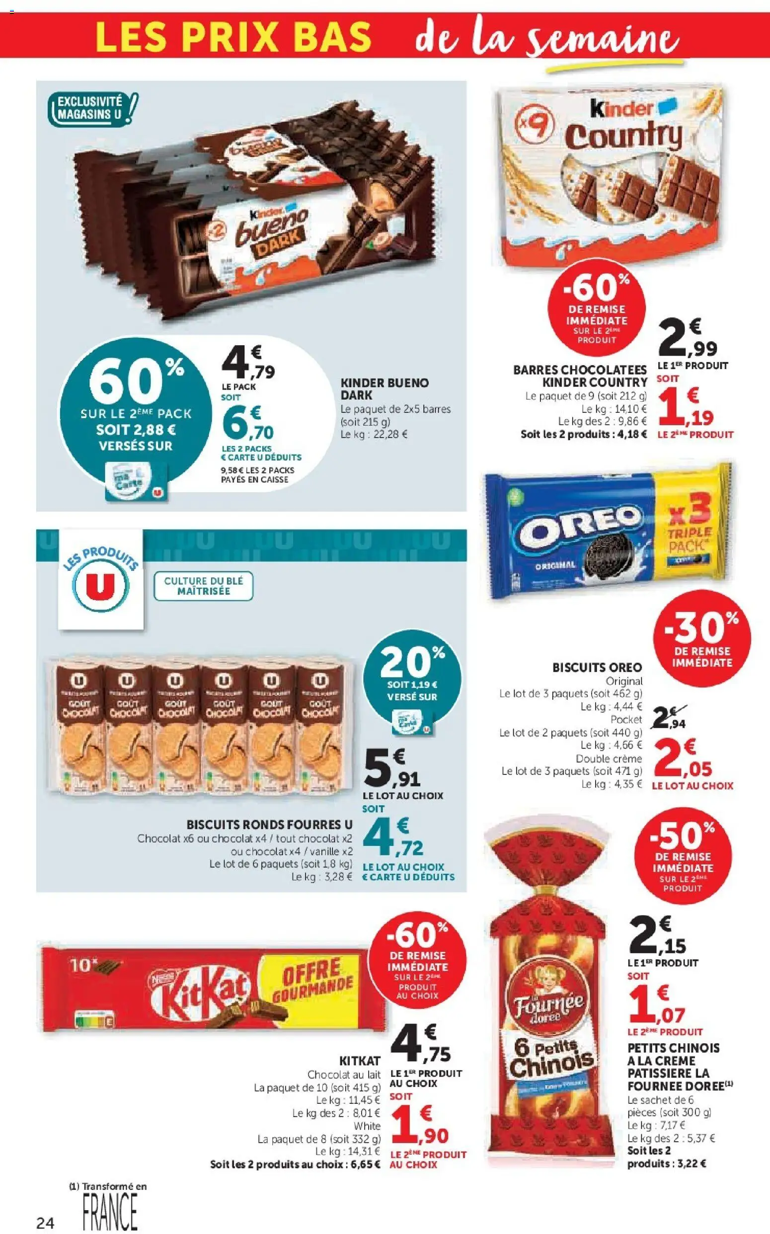 {H1} | Page: 24 | Produits: Kinder Bueno, Lait, Chocolat, Crème