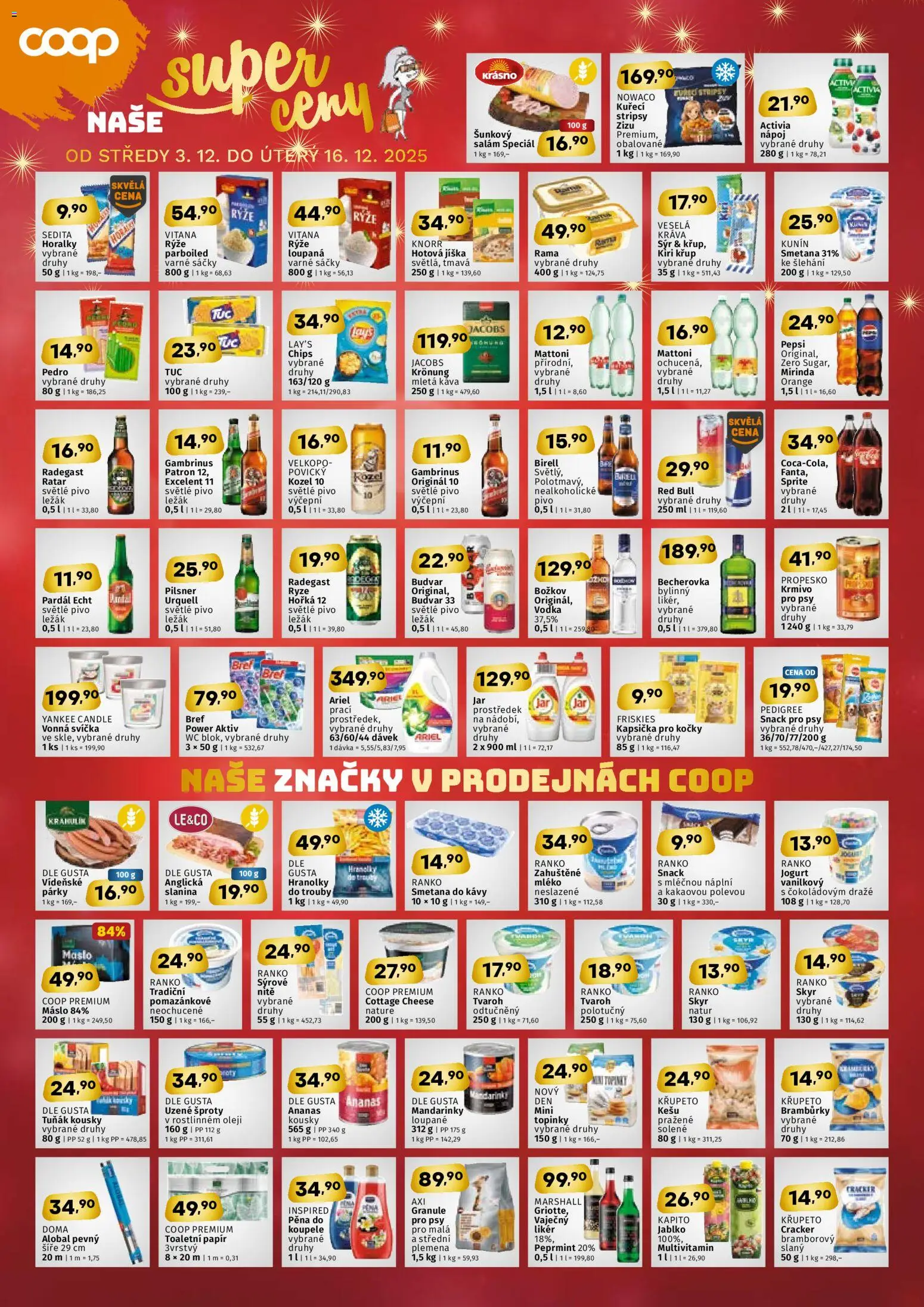 Coop leták - Jihočeský region od 03.12.2025 | Strana: 2 | Produkty: Párky, Excelent 11, Vodka, Toaletní papír