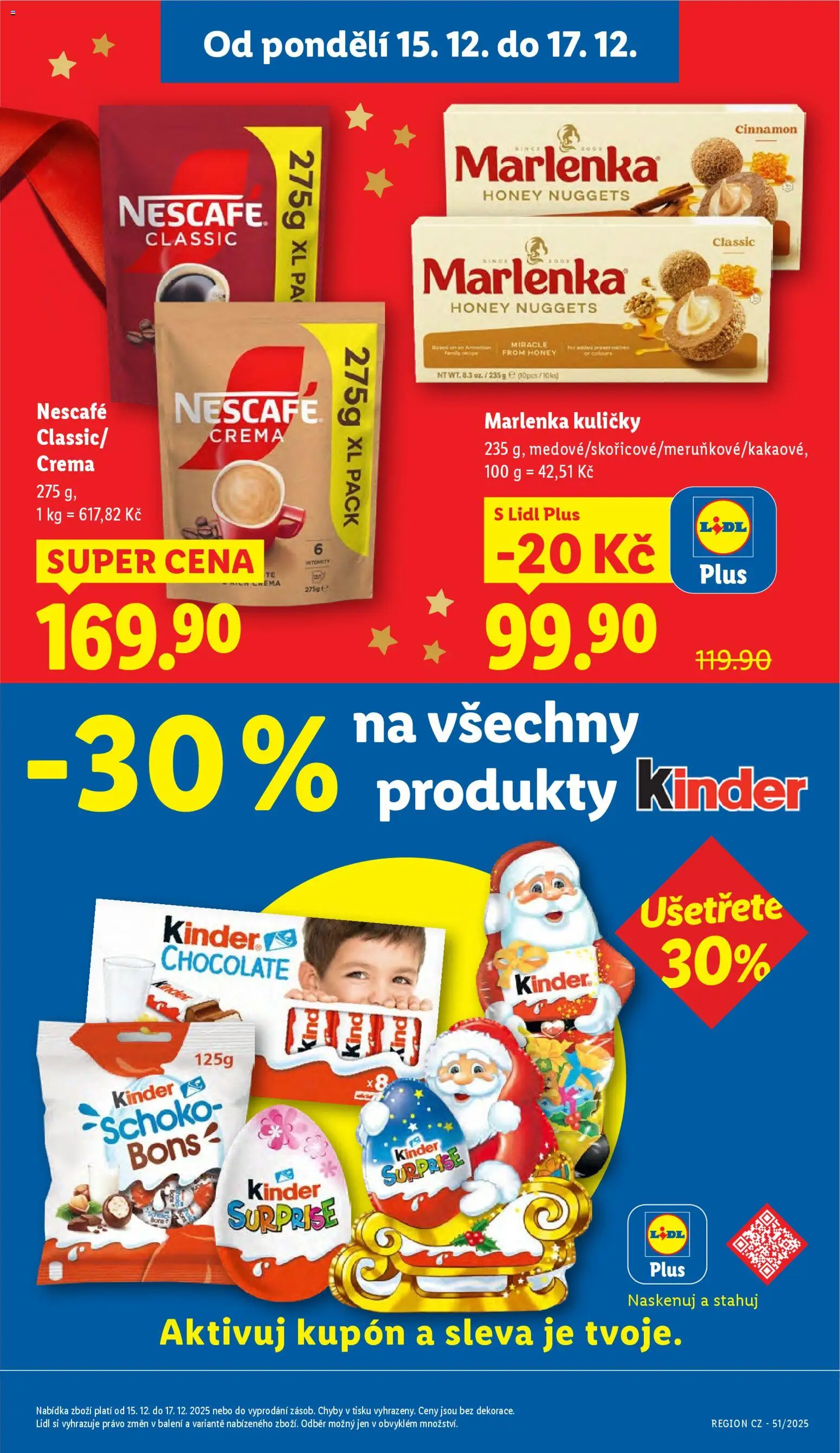 Lidl leták od 15.12.2025 | Strana: 3 | Produkty: Marlenka kuličky, Kuličky, Kinder, Marlenka