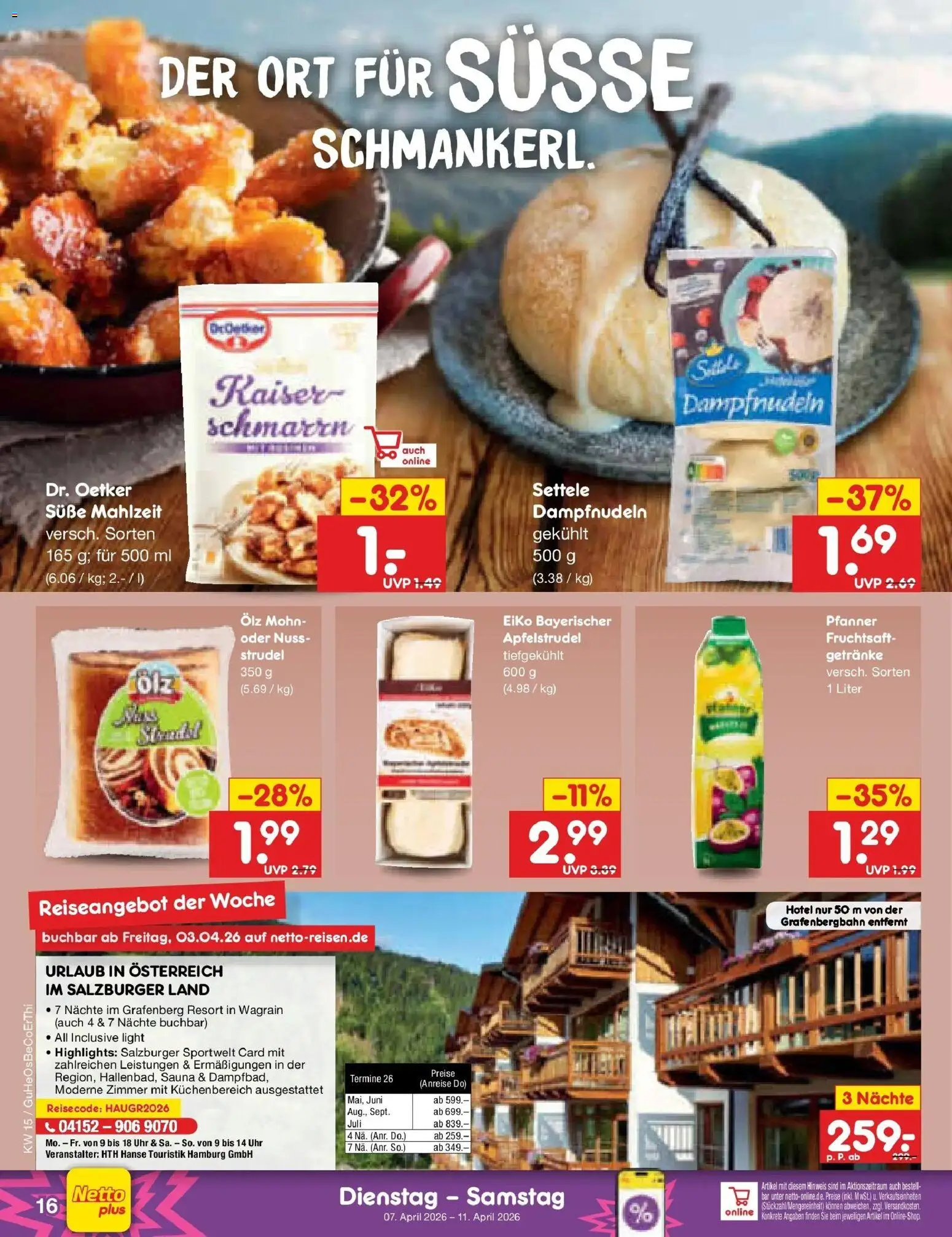 Netto Marken-Discount Prospekt Machern	 – gültig ab 07.04.2026 | Seite: 18 | Produkte: Fruchtsaft, Uhr