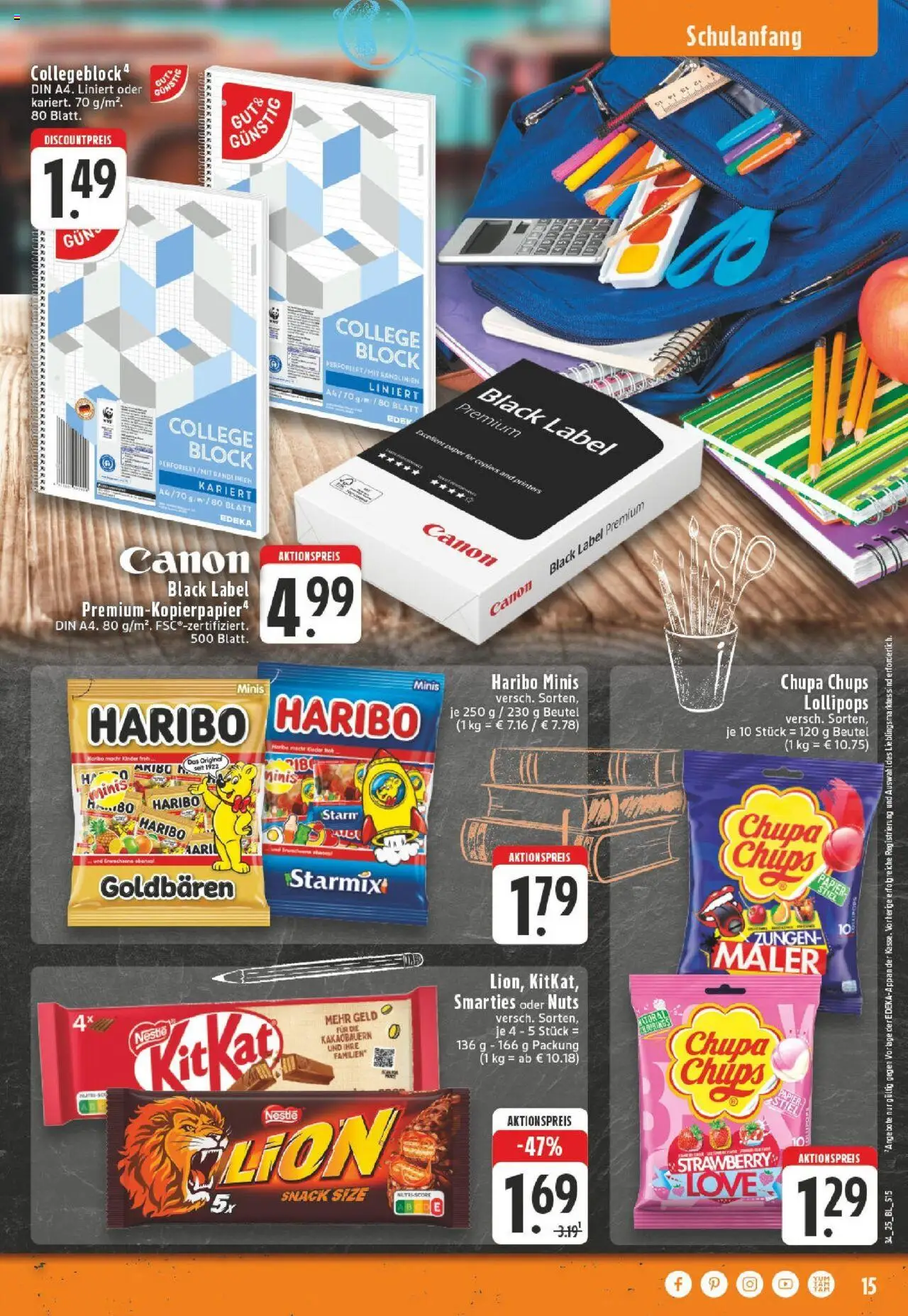 Edeka Prospekt 	 - gültig ab dem 18.08.2025 | Seite: 15 | Produkte: Haribo, Smarties, Notebook