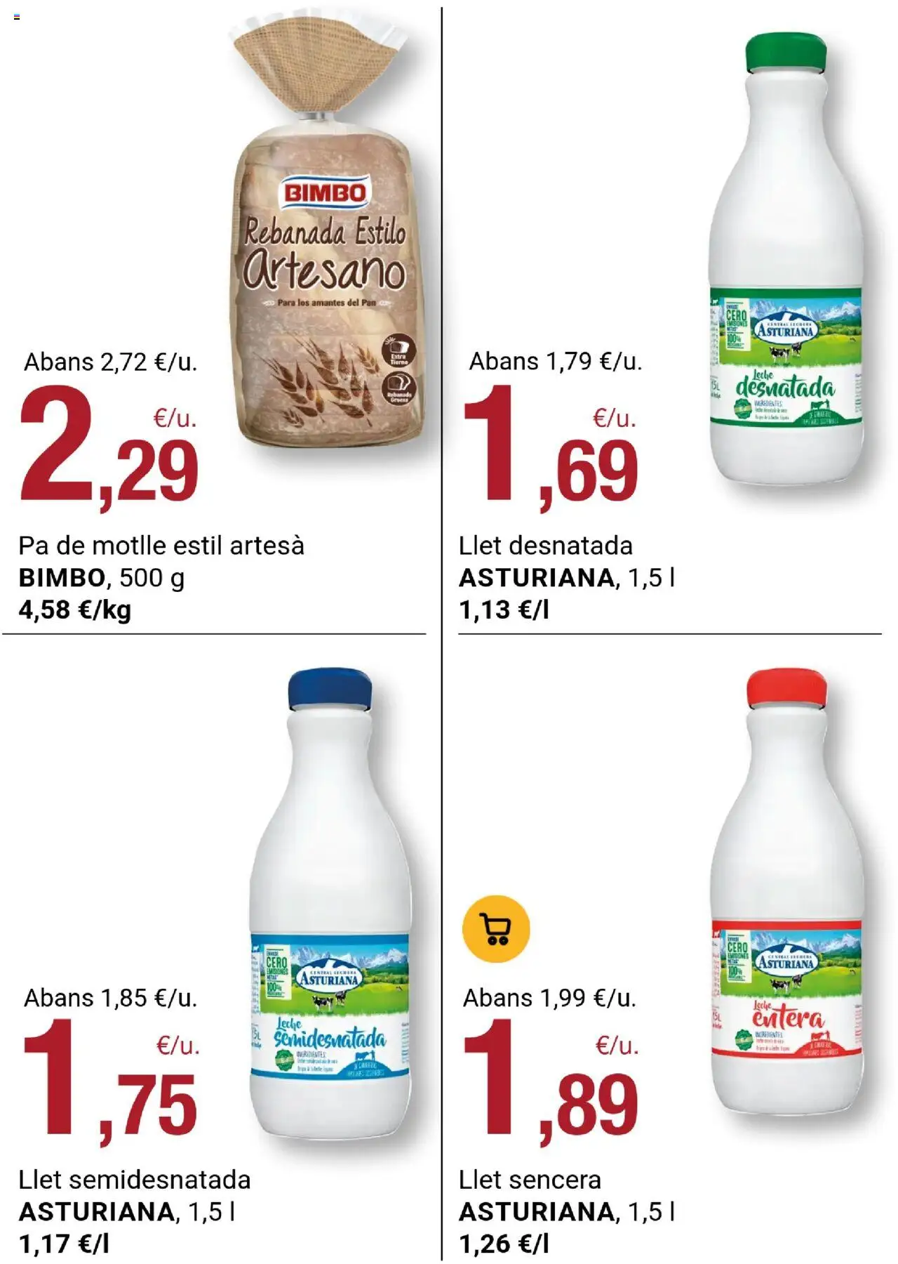 Bonpreu folleto │ válido desde el 07.10.2025 | Página: 58 | Productos: Leche entera, Κρεμάστρα, Leche, Pan