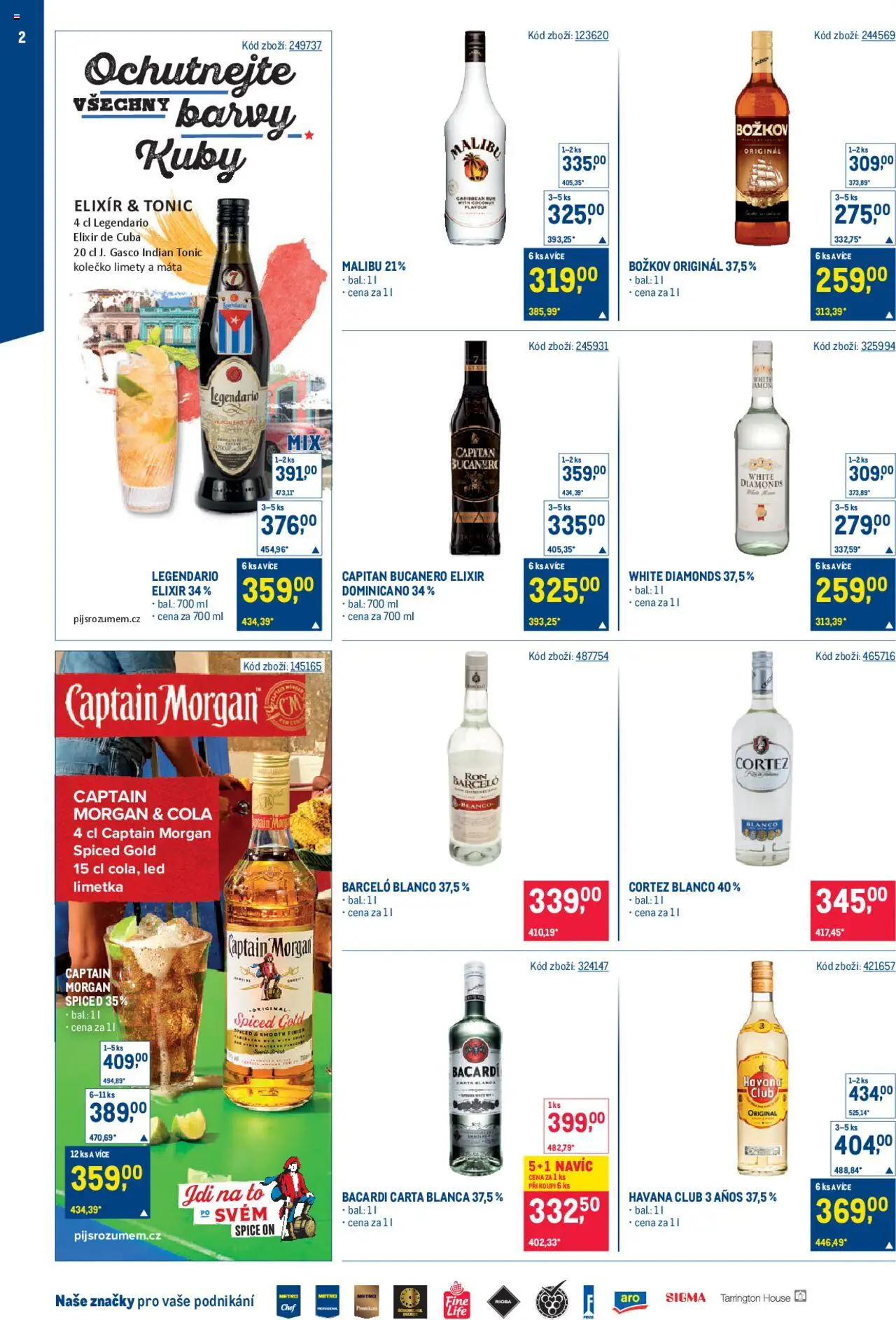 Makro leták - Bar od 08.10.2025 | Strana: 2 | Produkty: Bucanero, Morgan, Havana club, Božkov