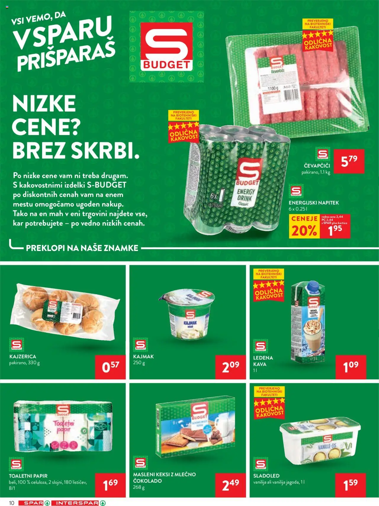 Spar katalog 25/25 │ velja od 18.06.2025 | Stran: 10 | Izdelki: Keksi, Čevapčiči, Energijski napitek, Kava