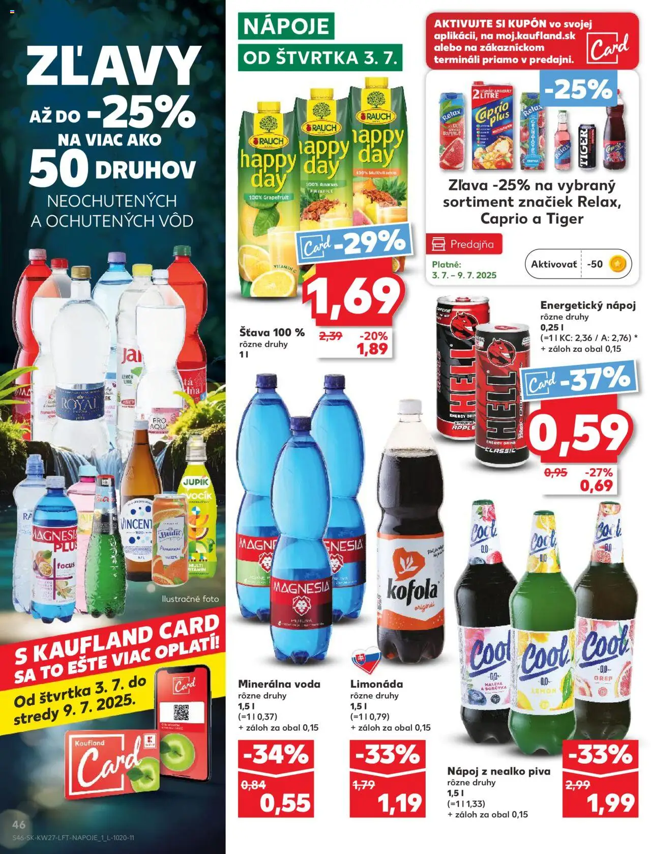 Nové Kaufland akcie – leták je platný od 03.07.2025 | Strana: 46 | Produkty: Kofola, Magnesia, Ananás, Grapefruit