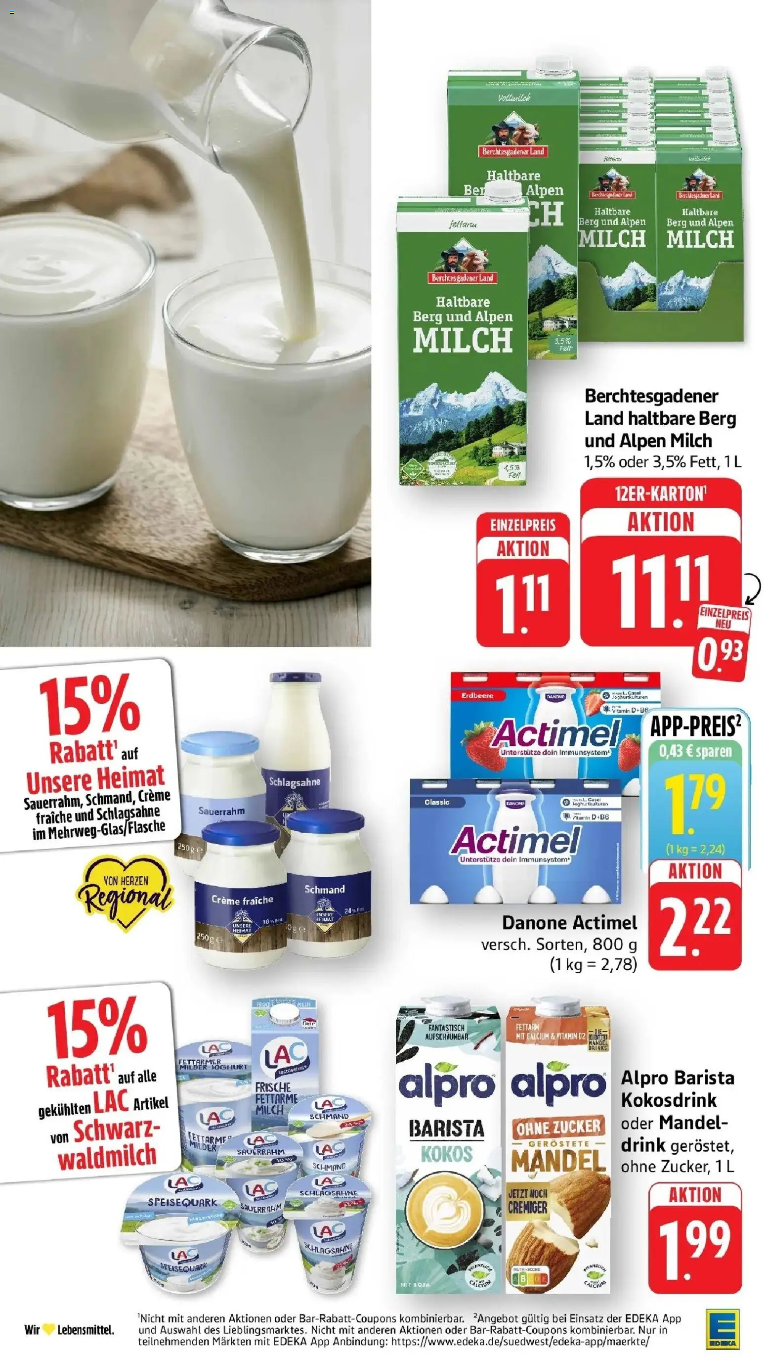Edeka prospekt Weinheim	 – gültig ab 12.04.2026 | Seite: 22 | Produkte: Schlagsahne, Joghurt, Creme, Speisequark