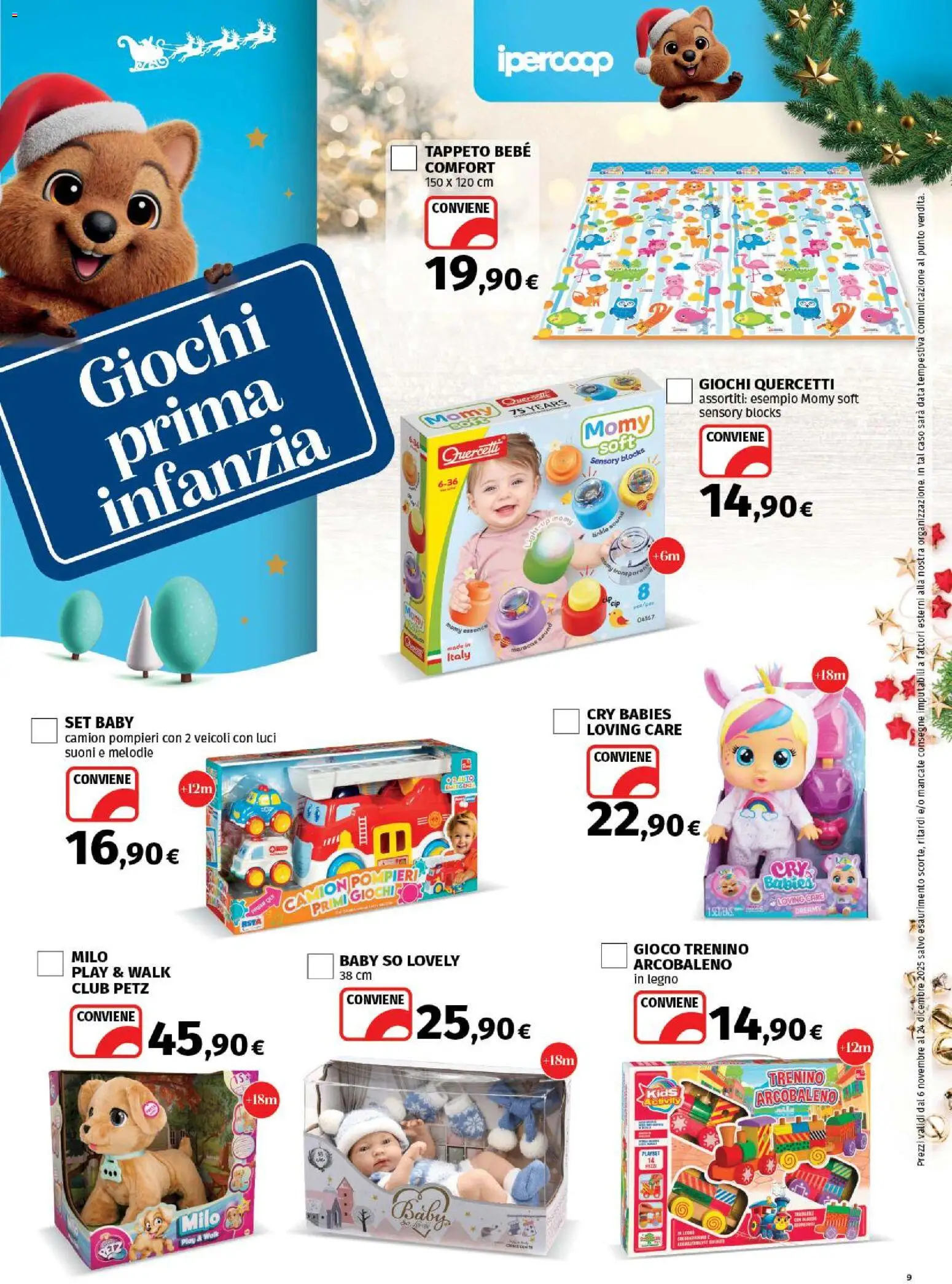 Volantino Ipercoop del 06.11.2025 | Pagina: 9 | Prodotti: Data, Gioco, Tappeto