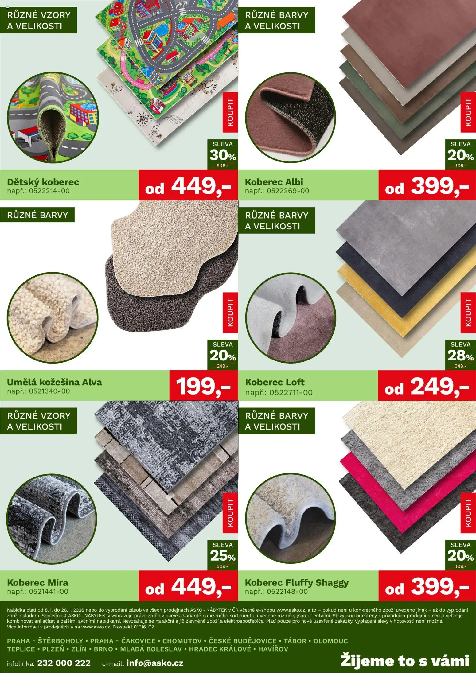 ASKO nábytek leták - Bytové doplňky za skvělé ceny od 08.01.2026 | Strana: 5 | Produkty: Dětský koberec, Umělá kožešina, Nábytek, Koberec