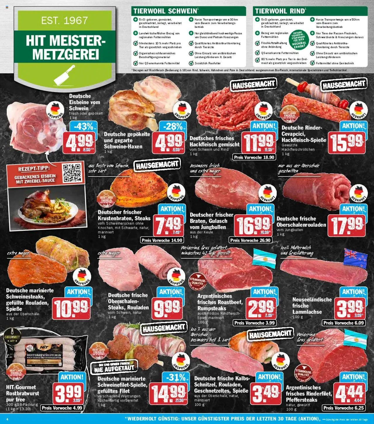 HIT Prospekt 	 - gültig ab dem 25.08.2025 | Seite: 4 | Produkte: Pute, Hahnchen, Schweinerucken, Hackfleisch