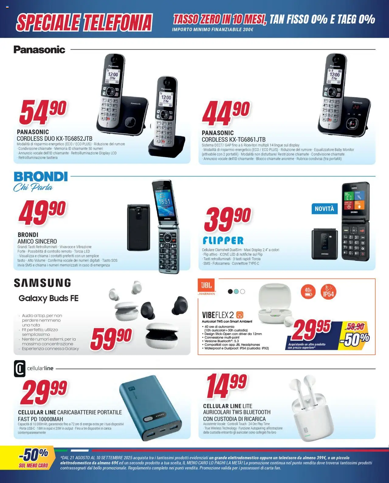 Volantino Trony del 21.08.2025 | Pagina: 44 | Prodotti: Samsung Galaxy, Cellulare, Torcia, Samsung