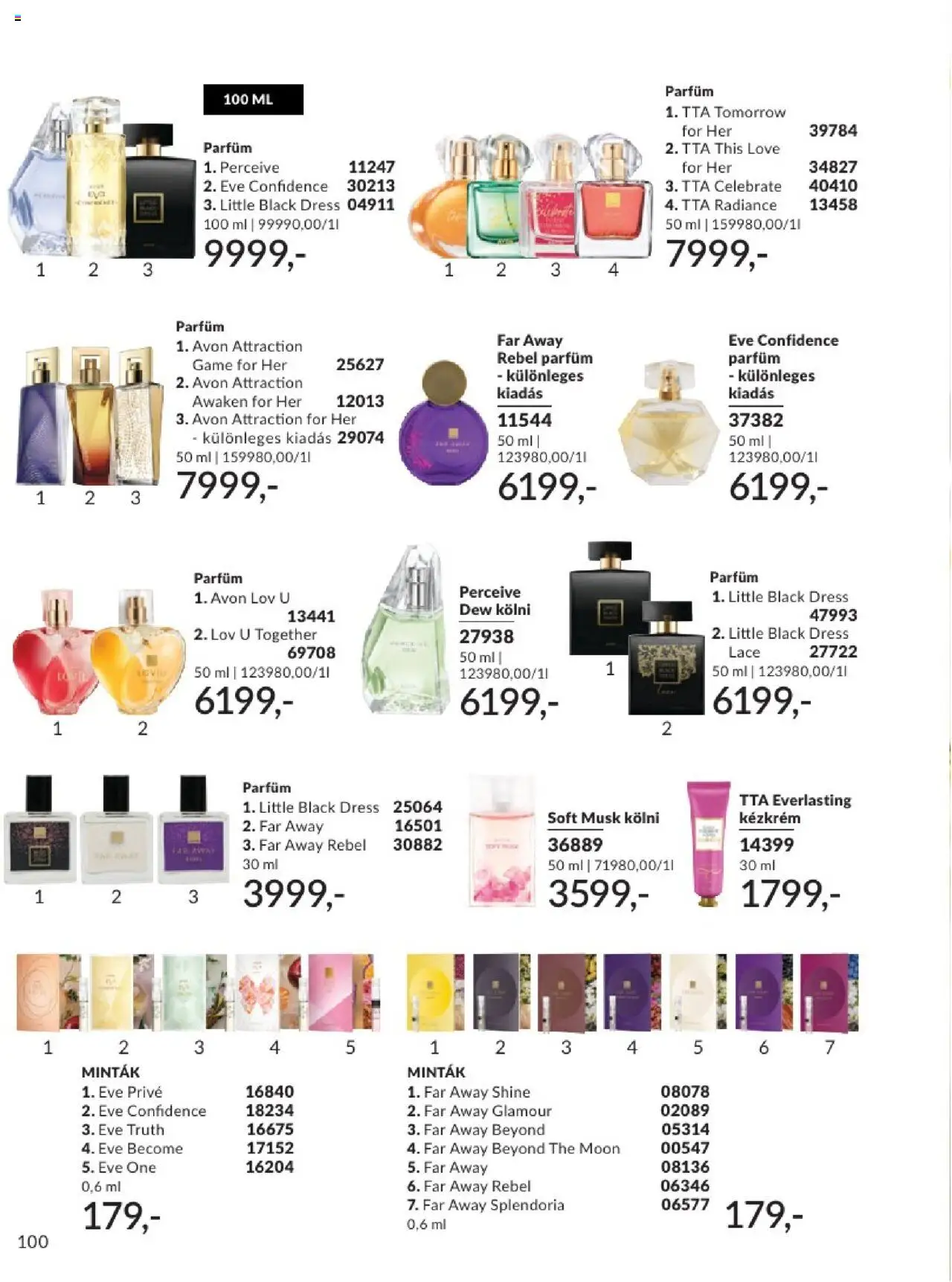 Avon akciós ujság - amely érvényes a következő dátumtól: 01.07.2025 | Oldal: 100 | Termékek: Kölni, Parfüm, Kézkrém