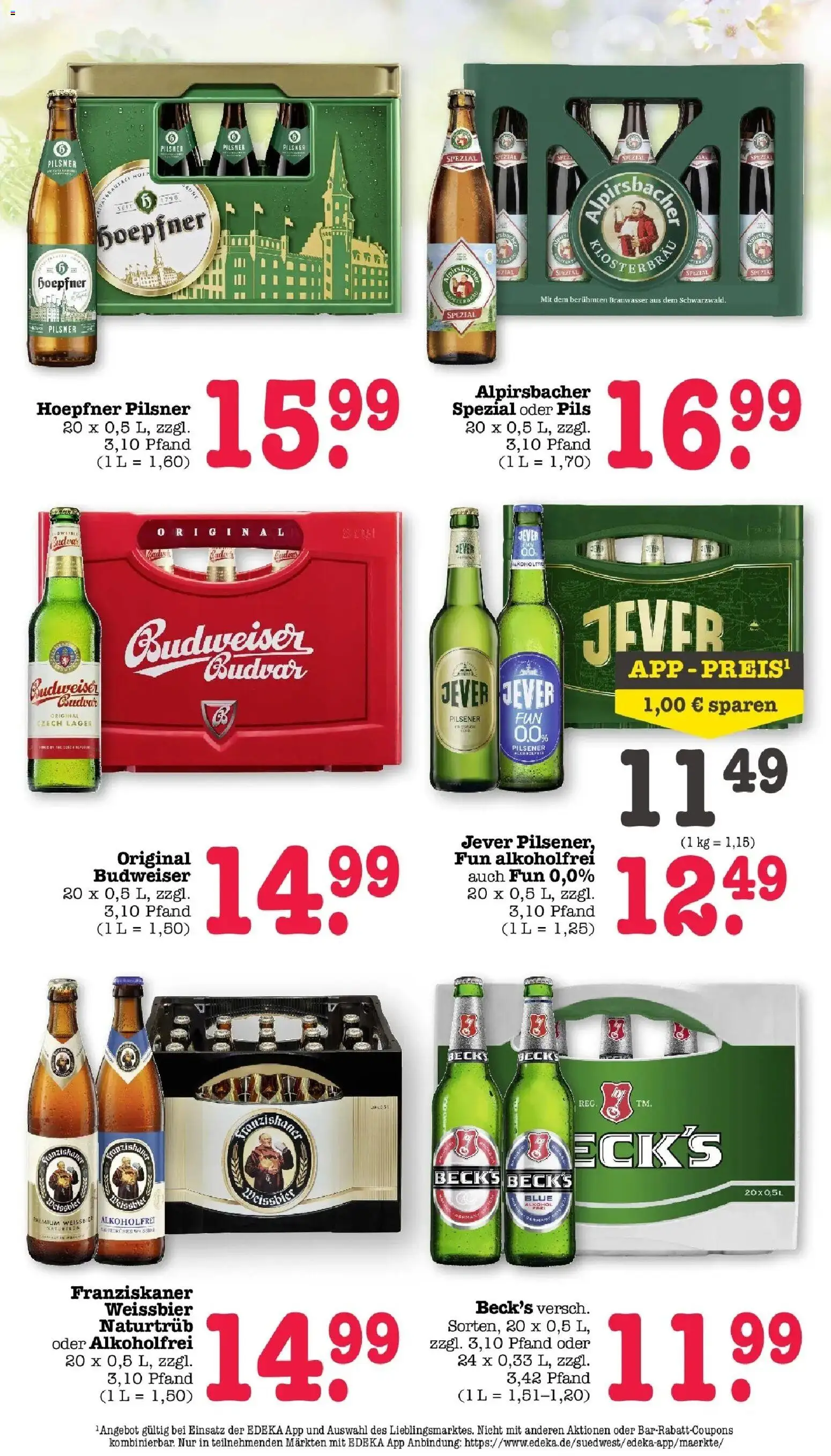 Angebote – gültig ab 30.03.2026 | Seite: 58 | Produkte: Franziskaner, Weißbier, Jever, Budweiser