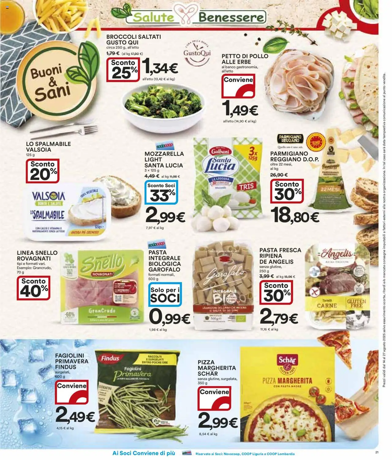 Volantino Ipercoop del 14.08.2025 | Pagina: 21 | Prodotti: Pizza, Pasta, Broccoli, Fagiolini