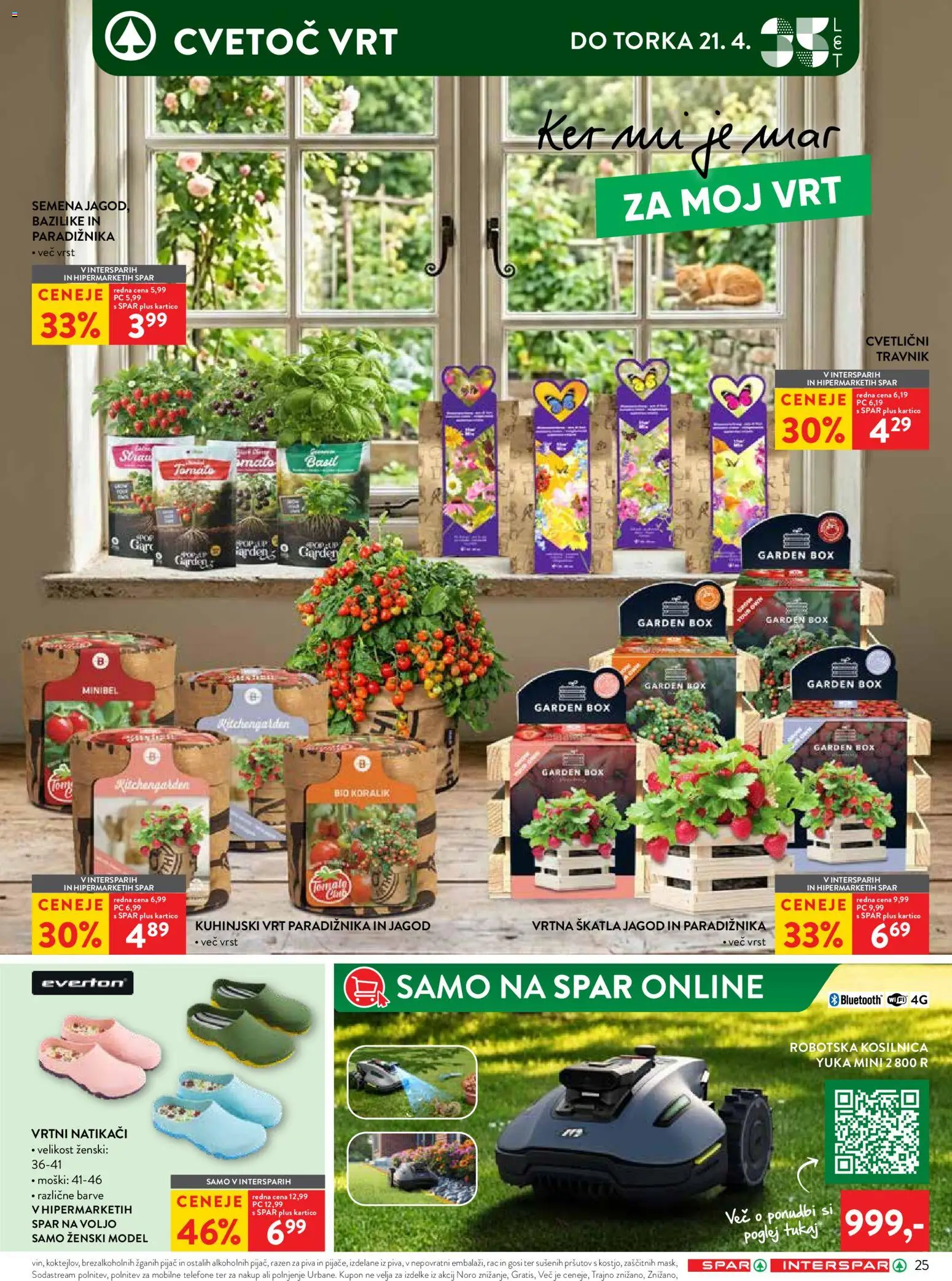 Novi Spar katalog ponudbe – veljaven od 08.04.2026 | Stran: 29 | Izdelki: Kosilnica, Skatla, Robotska kosilnica, Natikaci