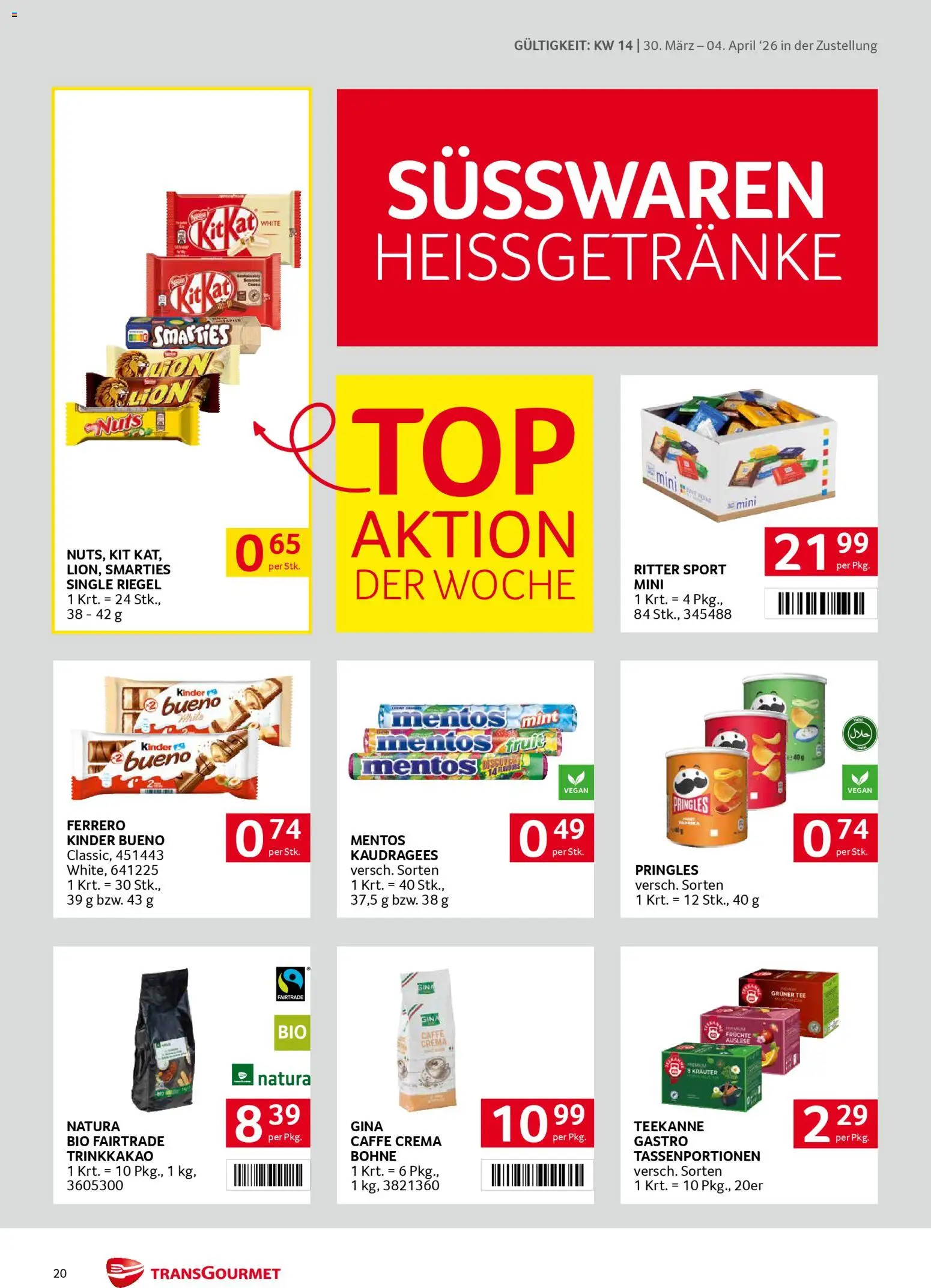 Transgourmet Zustellaktion gültig ab 30.03.2026 | Seite: 20 | Produkte: Tee