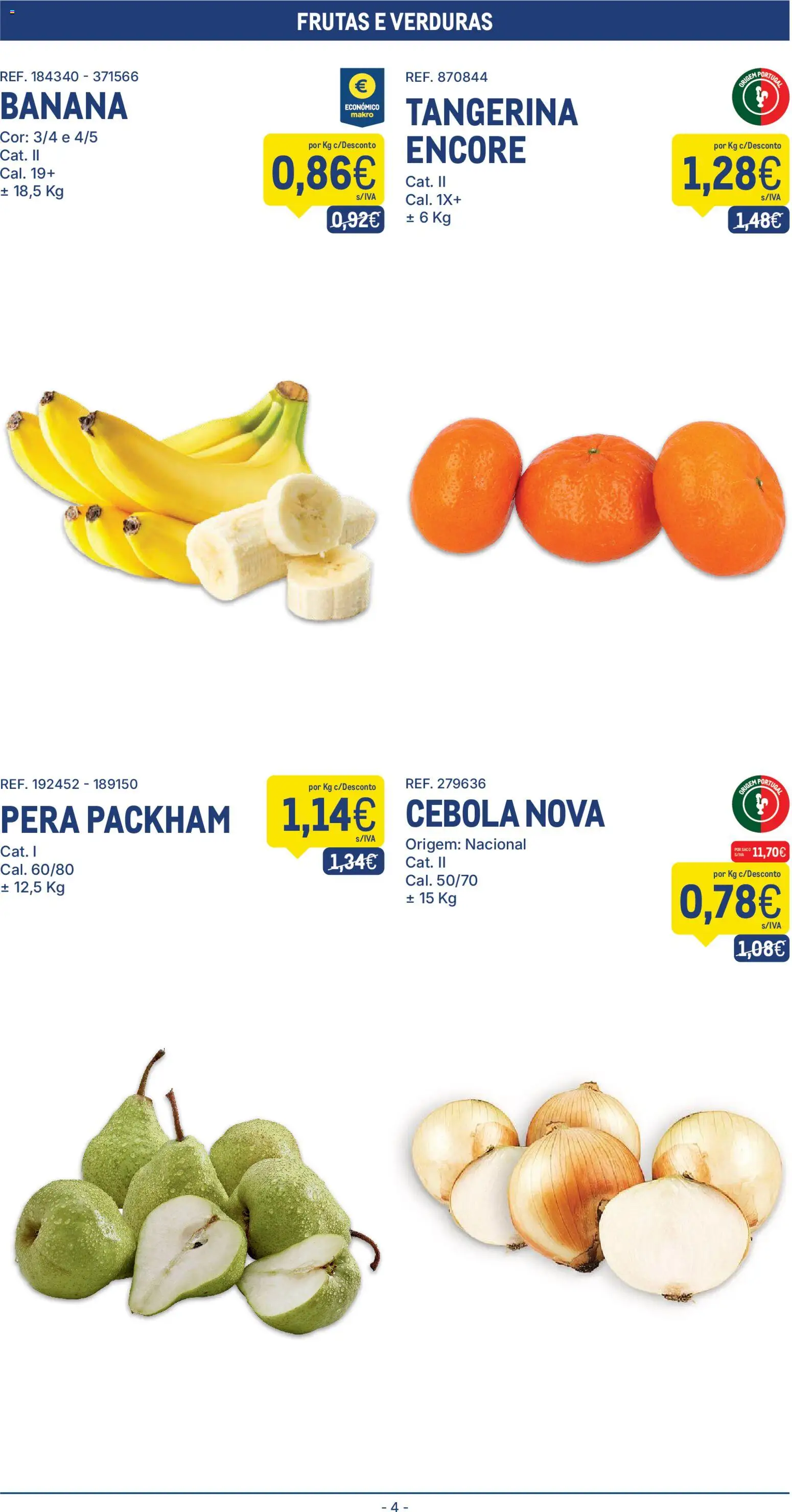 Makro folheto │ válido de 07.04.2026 | Página: 4 | Produtos: Banana, Cebola