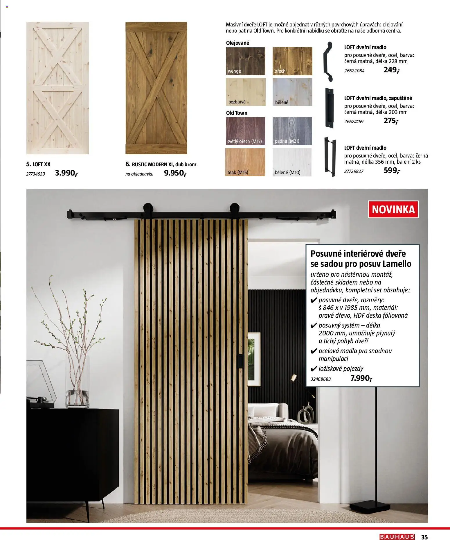 Bauhaus katalog Stavební prvky od 03.11.2025 | Strana: 35 | Produkty: Interiérové dveře, Madlo