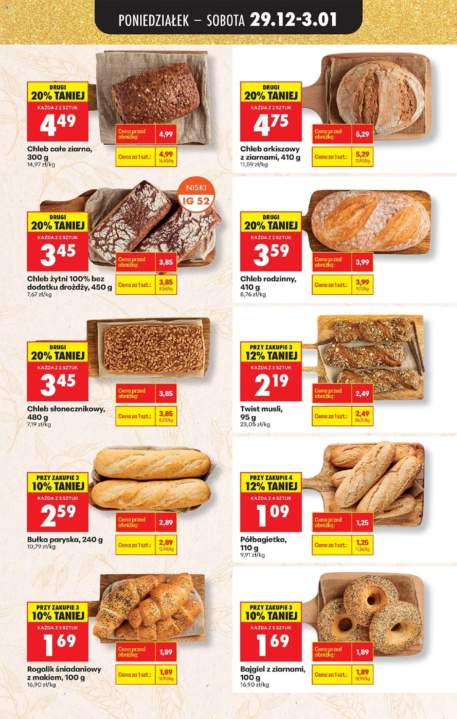 Biedronka gazetka od 29.12.2025 | Strona: 39 | Produkty: Chleb żytni, Bułka, Chleb