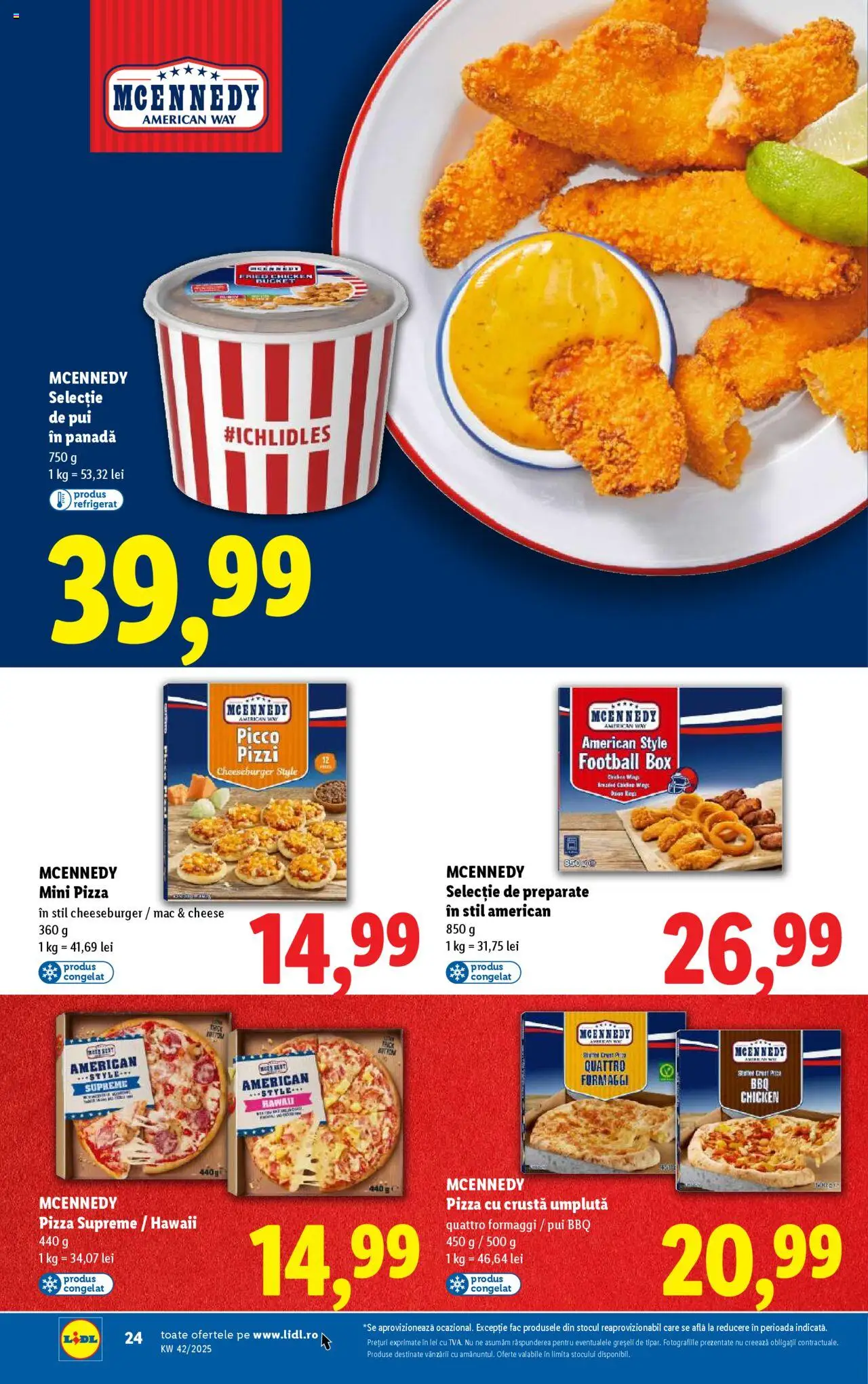 Noul catalog Lidl – valabil de la 13.10.2025 | Pagină: 24 | Produse: Delgeç, Hacıyatmaz Kedi Oyuncağı, Pizza