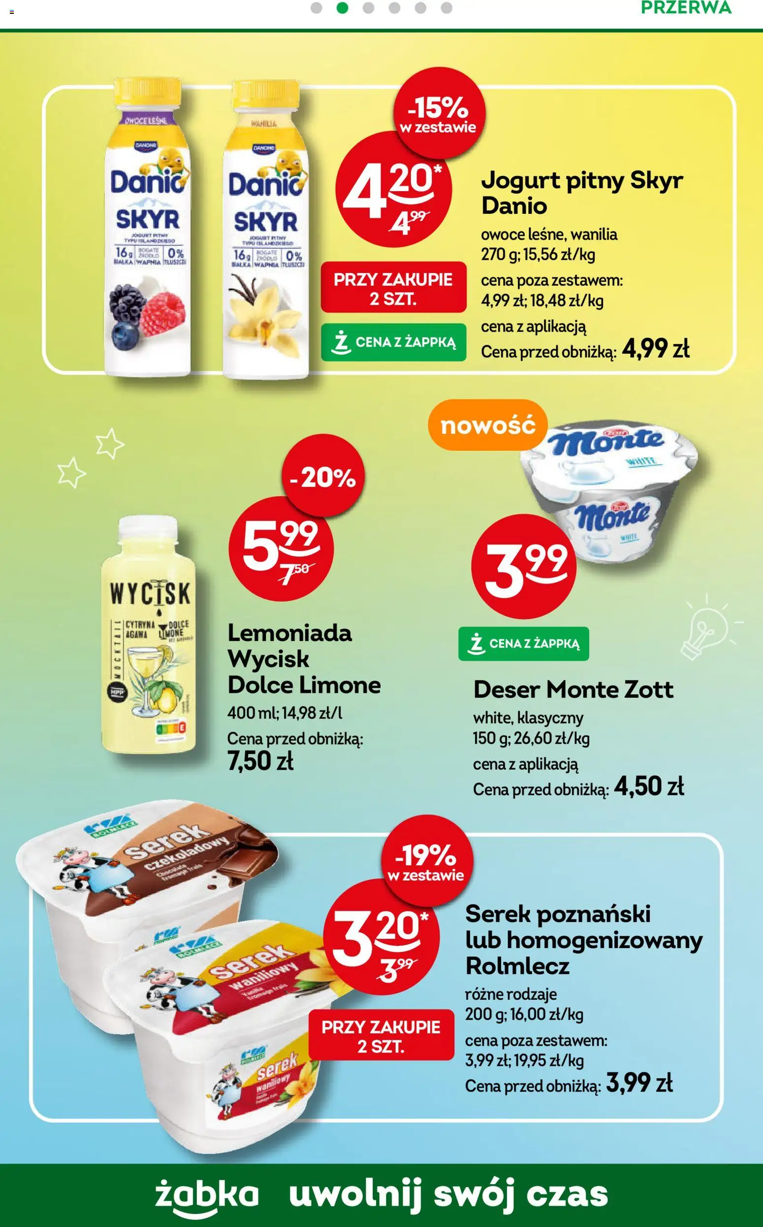 Żabka Gazetka od 22.10.2025 | Strona: 49 | Produkty: Serek, Jogurt pitny, Jogurt, Skyr